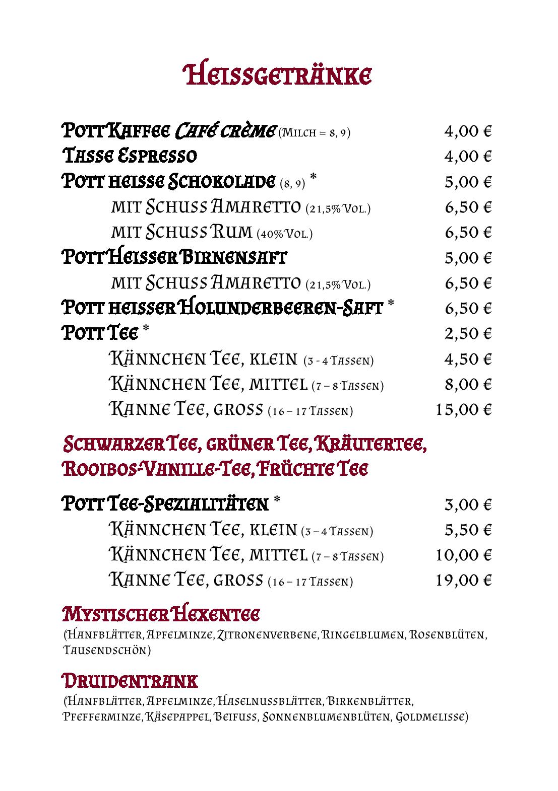 Speisekarte