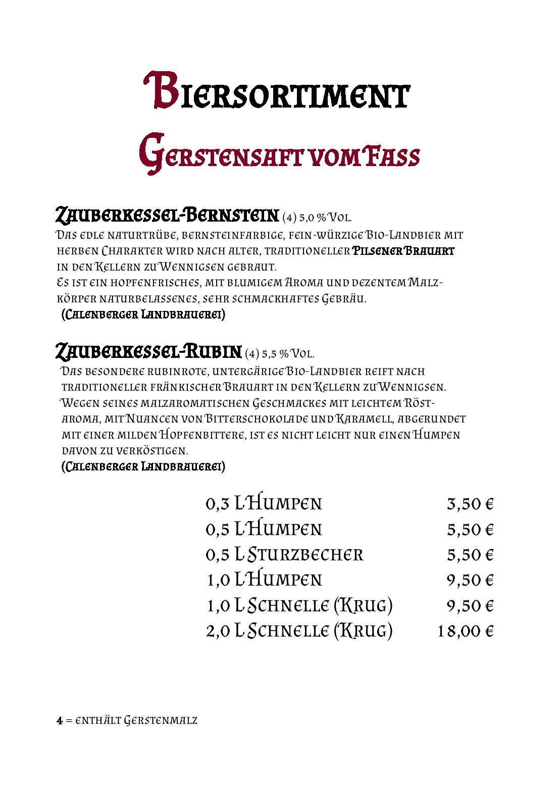 Speisekarte