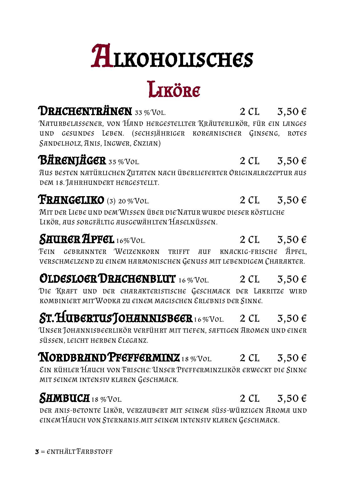 Speisekarte