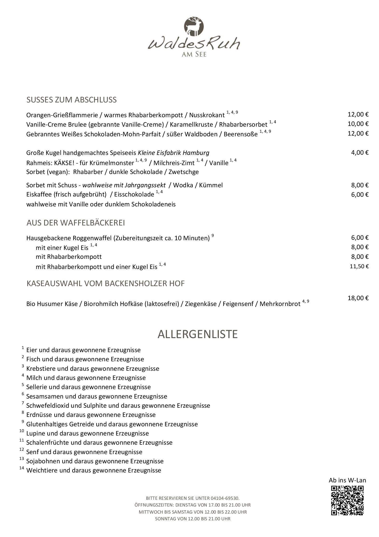Speisekarte
