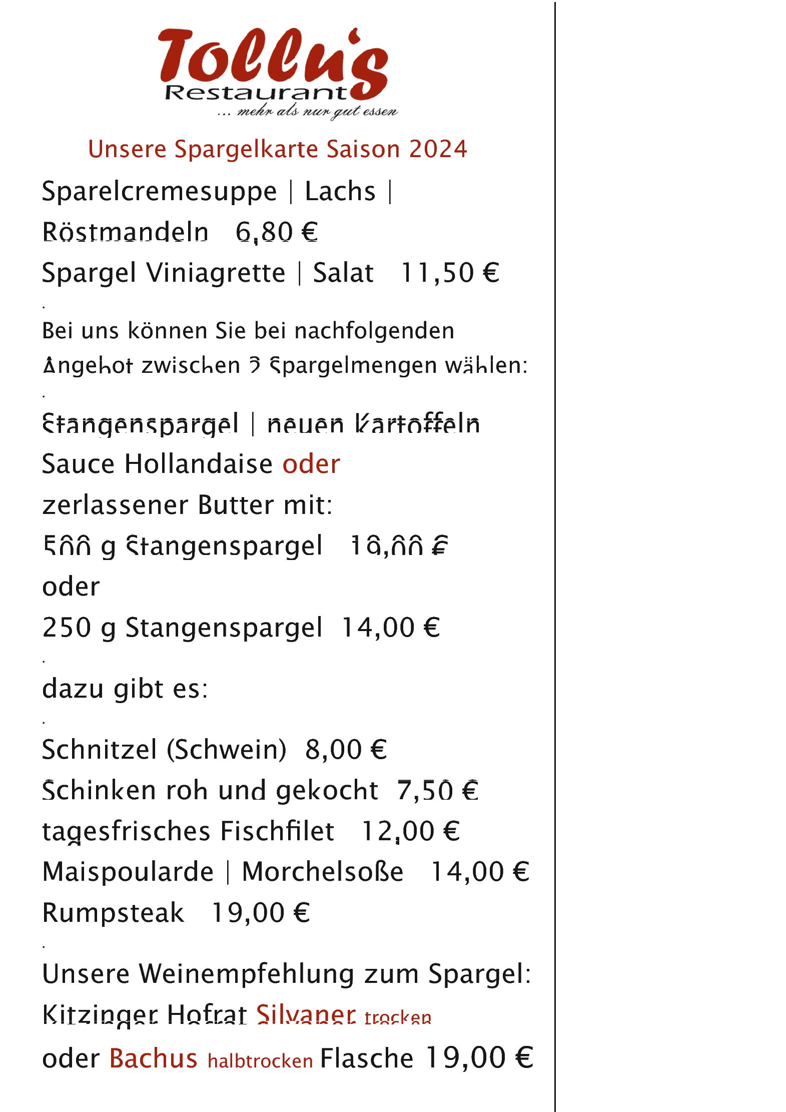 Speisekarte