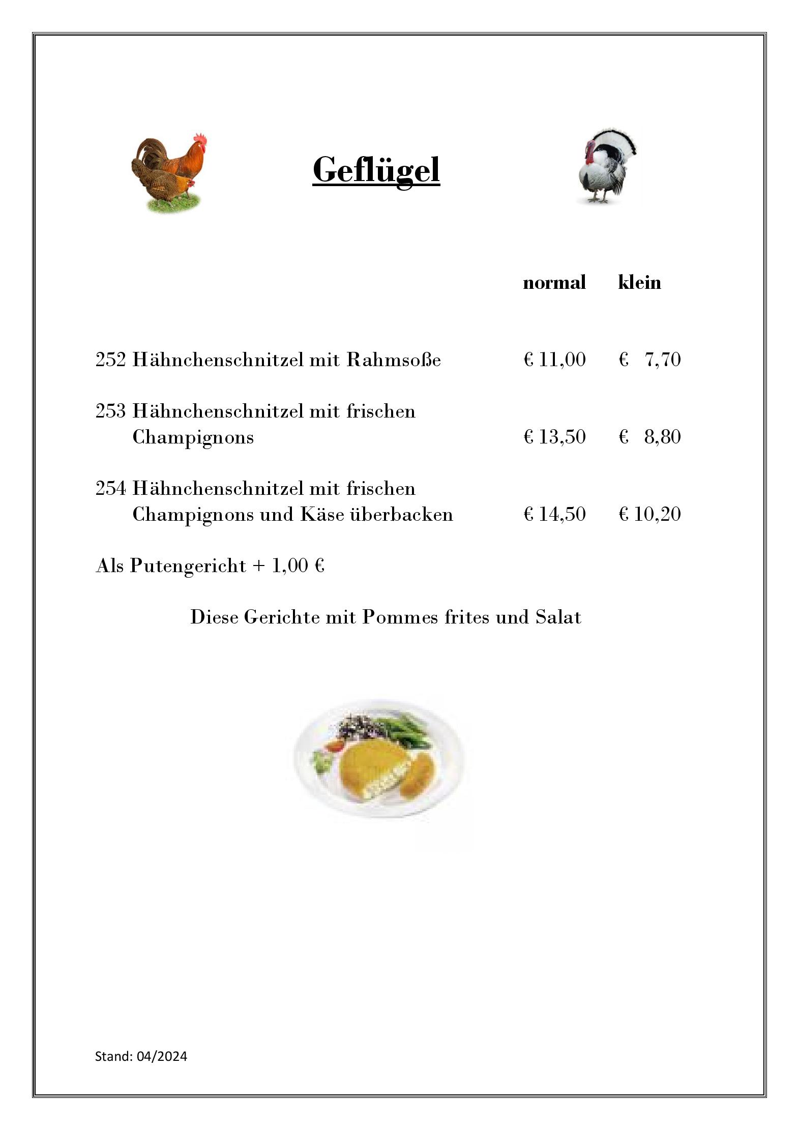 Speisekarte