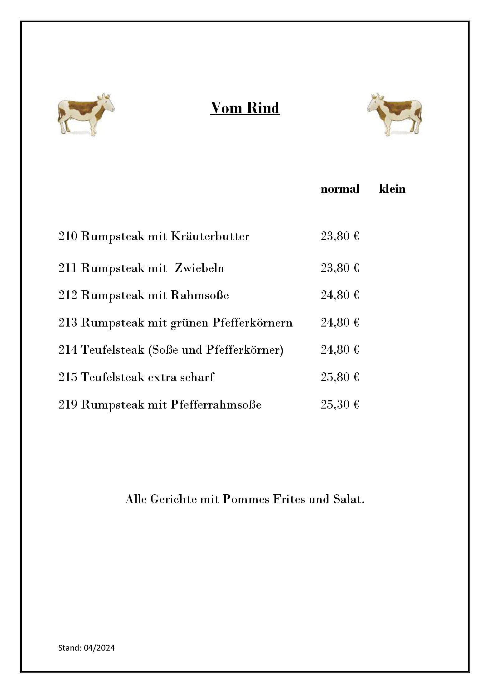 Speisekarte