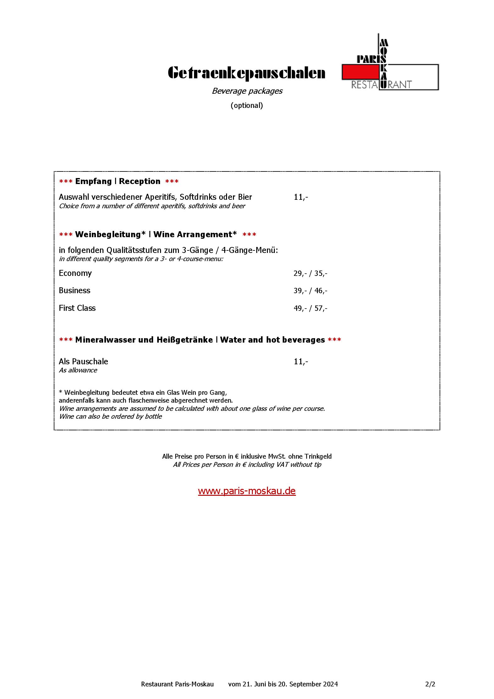 Speisekarte