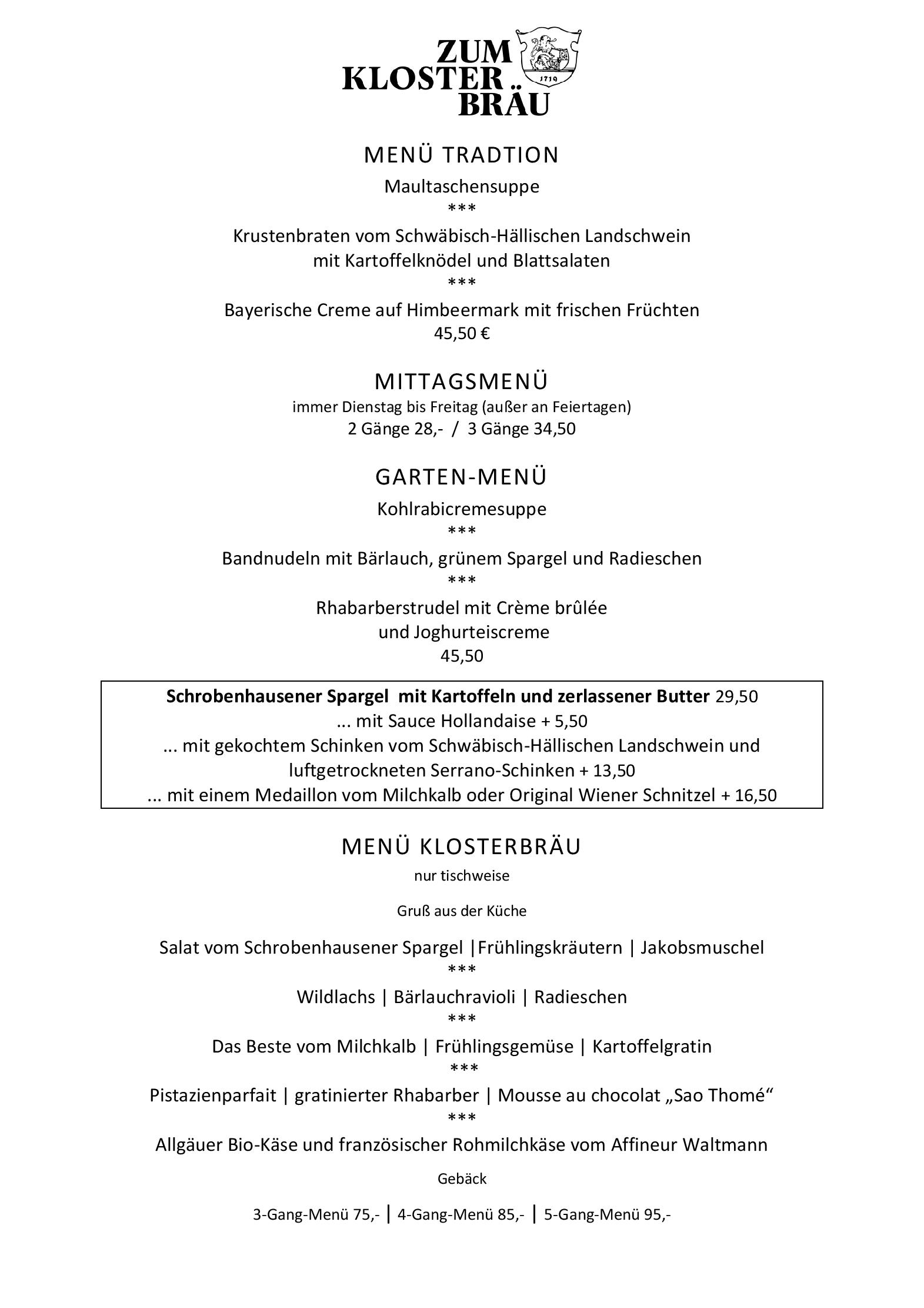 Speisekarte
