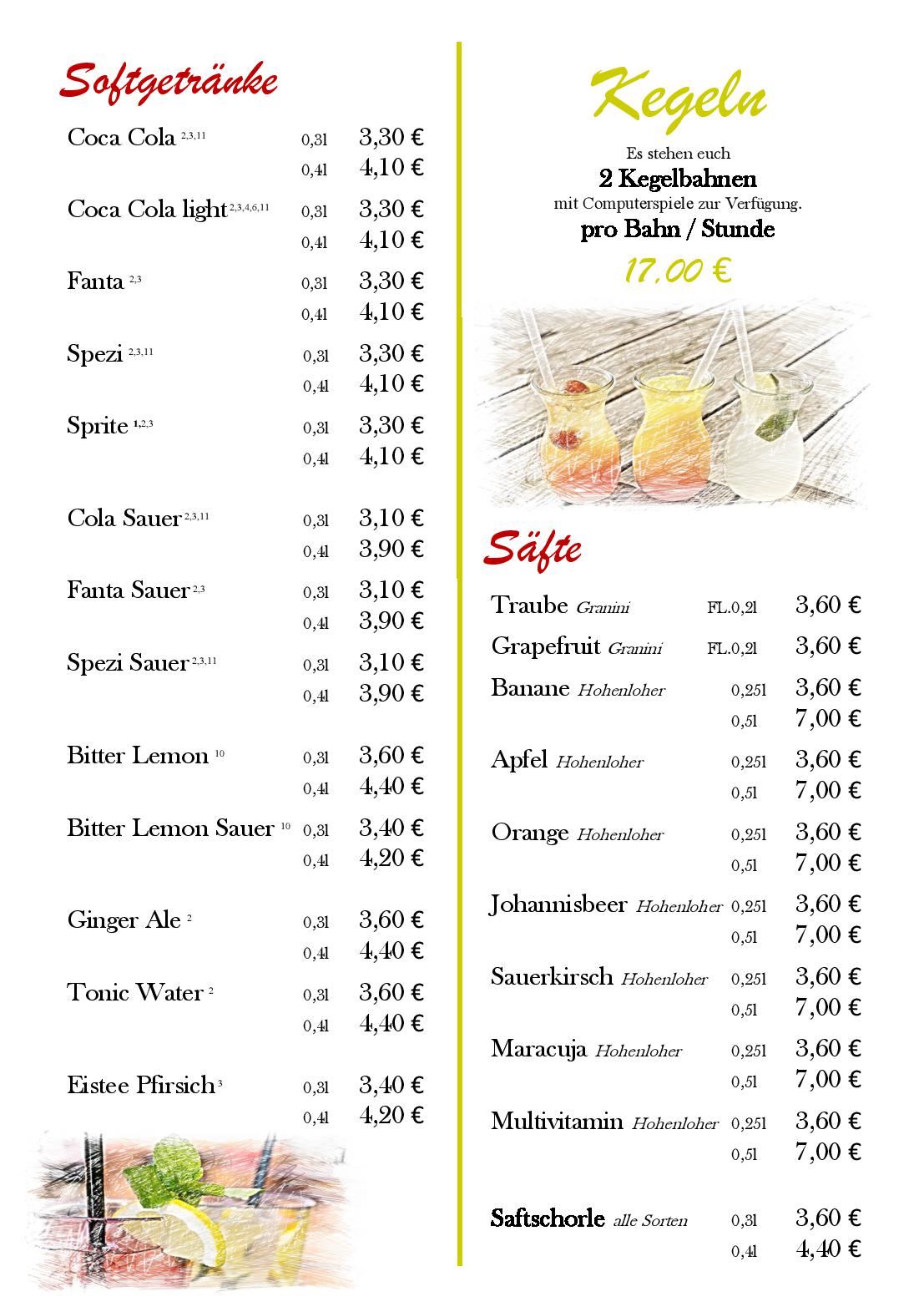Speisekarte
