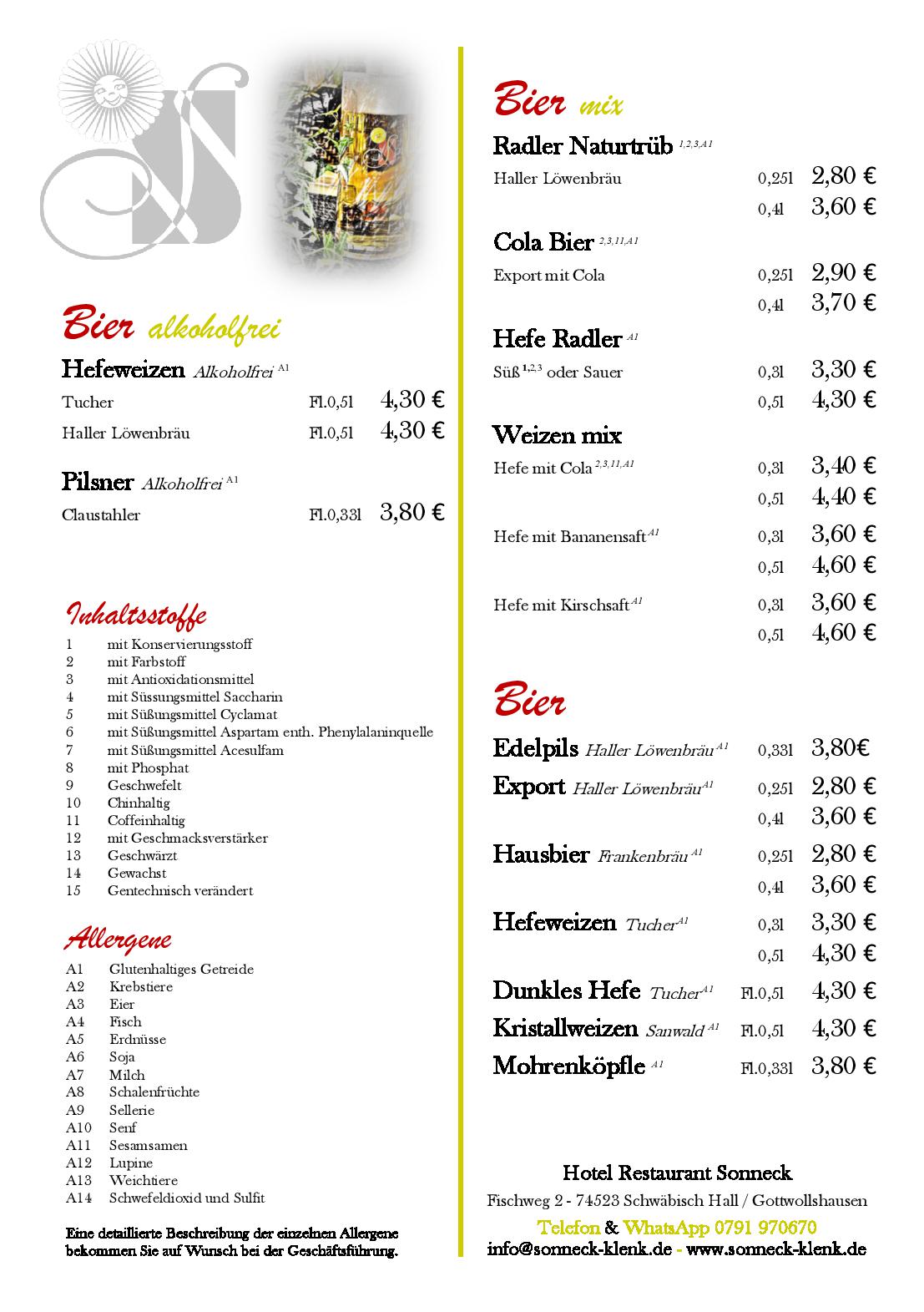 Speisekarte