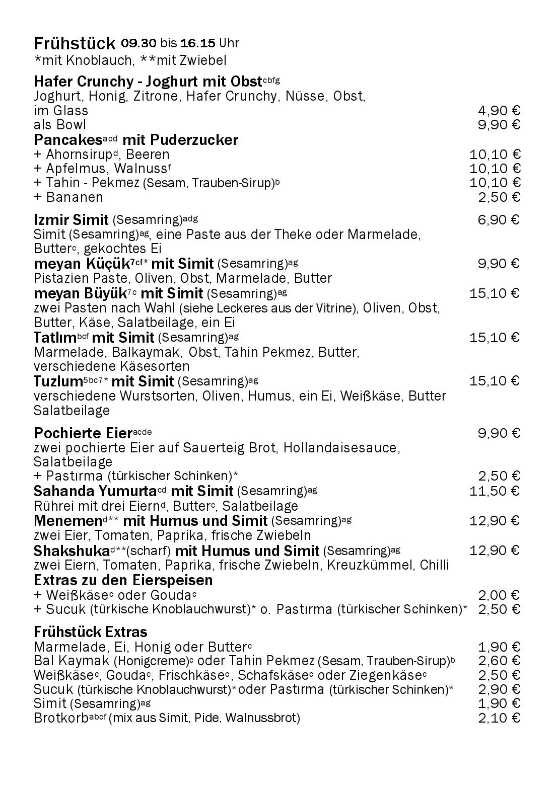 Speisekarte