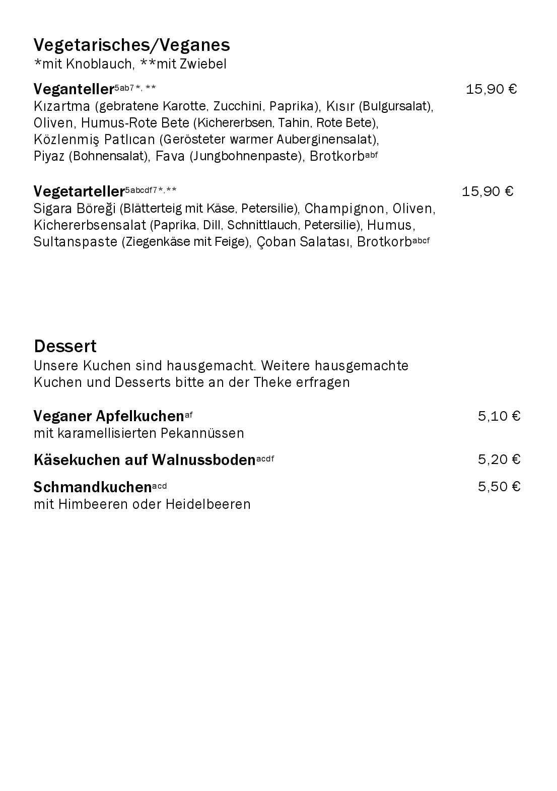 Speisekarte