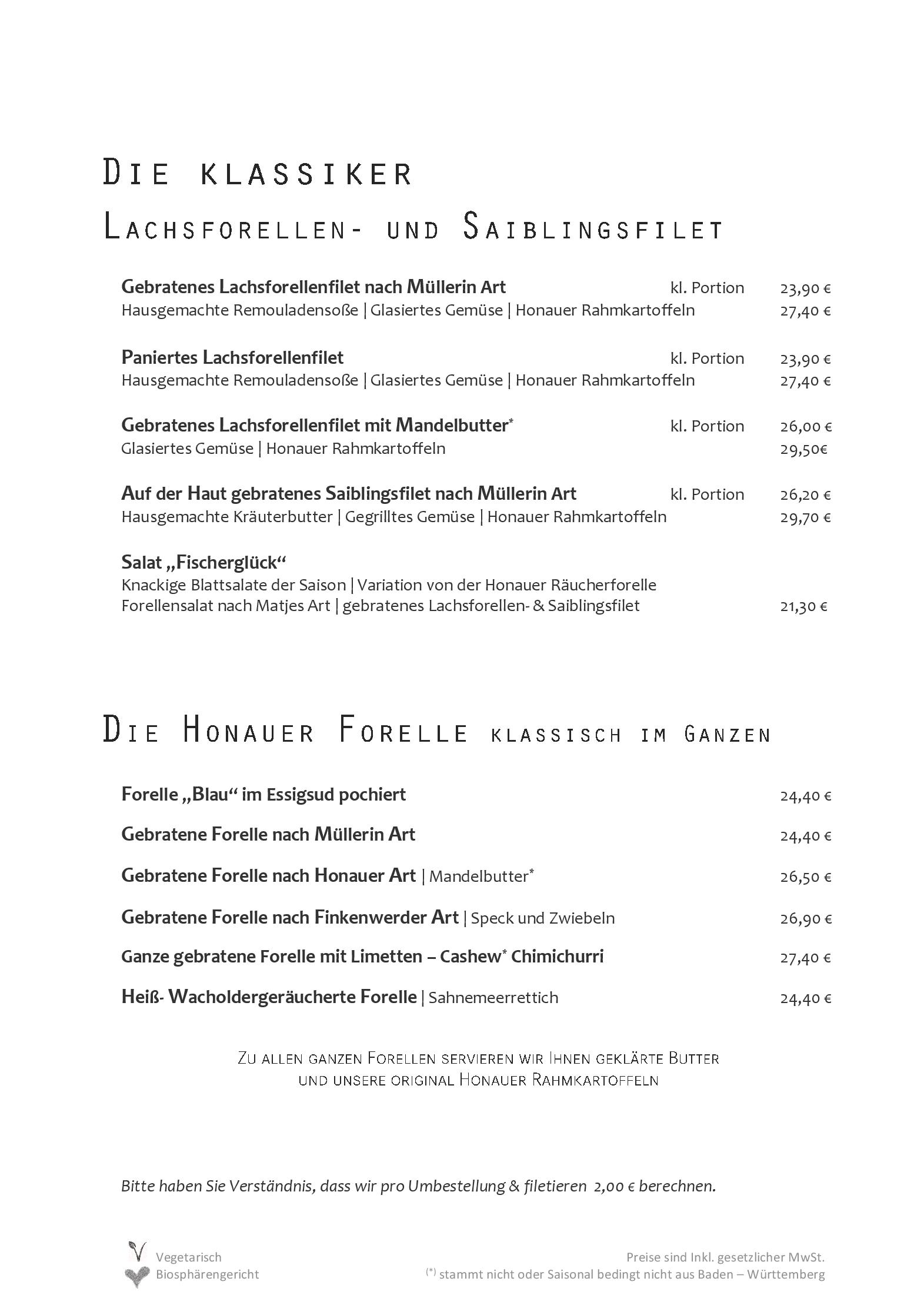 Speisekarte