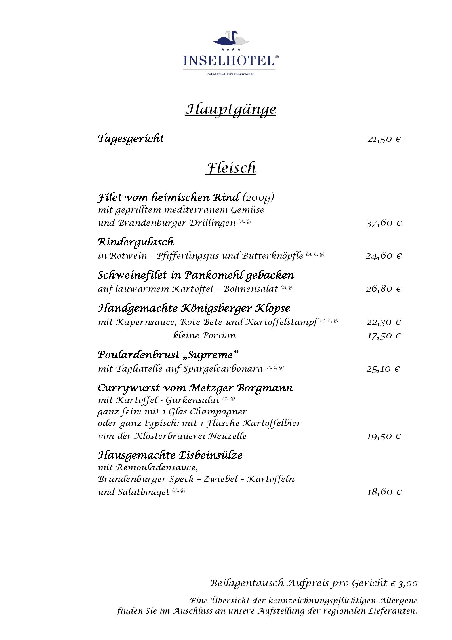 Speisekarte