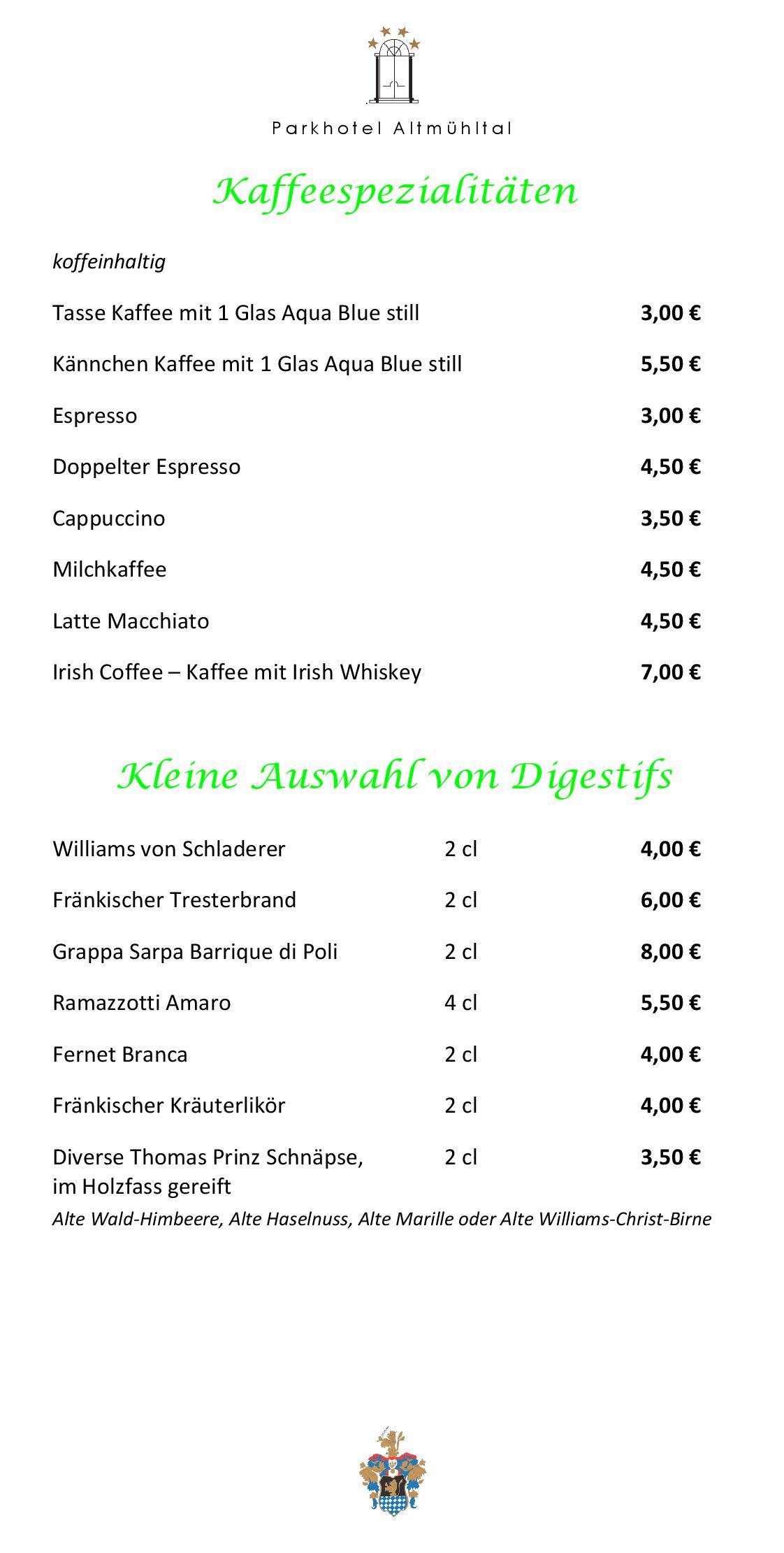 Speisekarte
