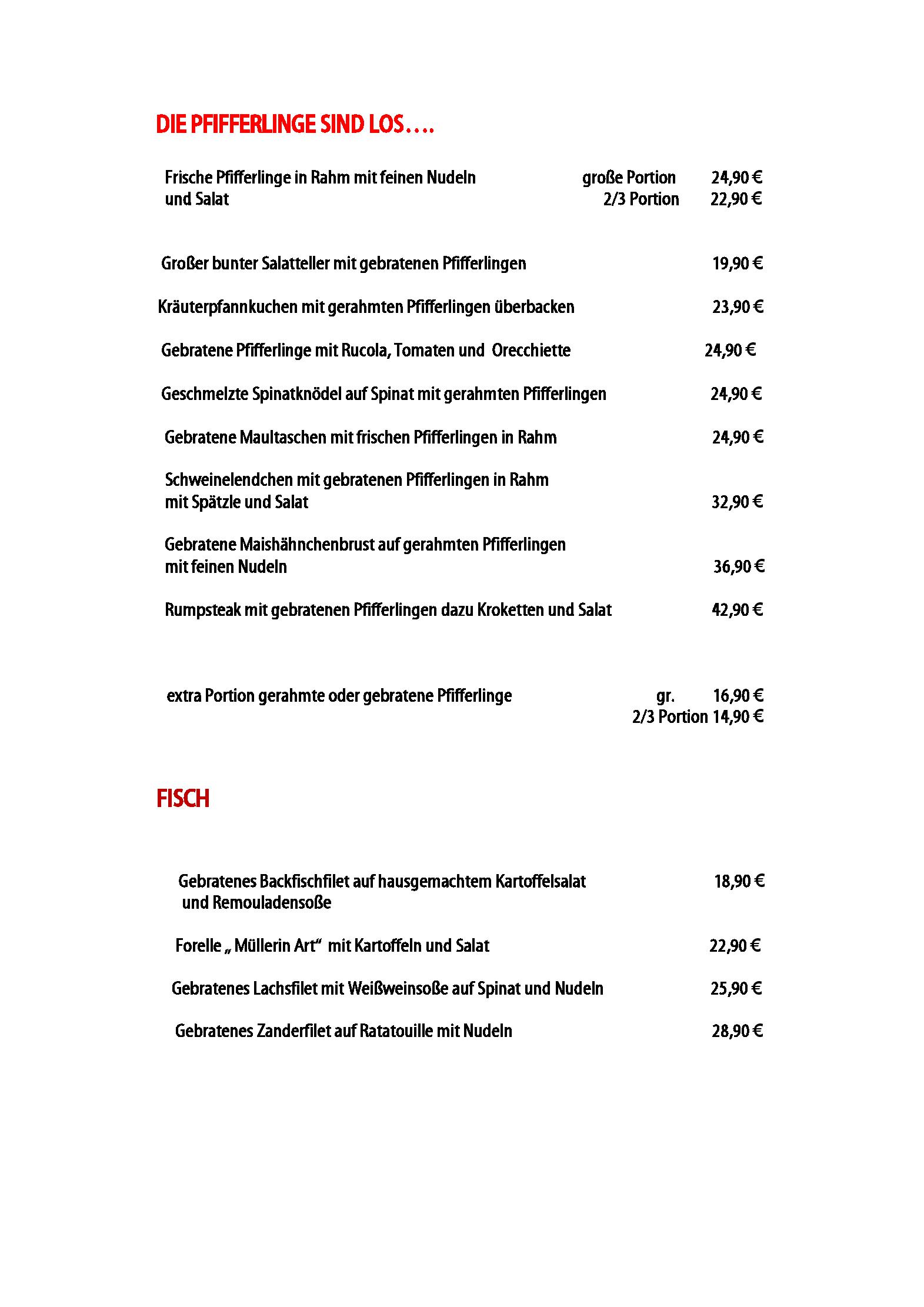 Speisekarte