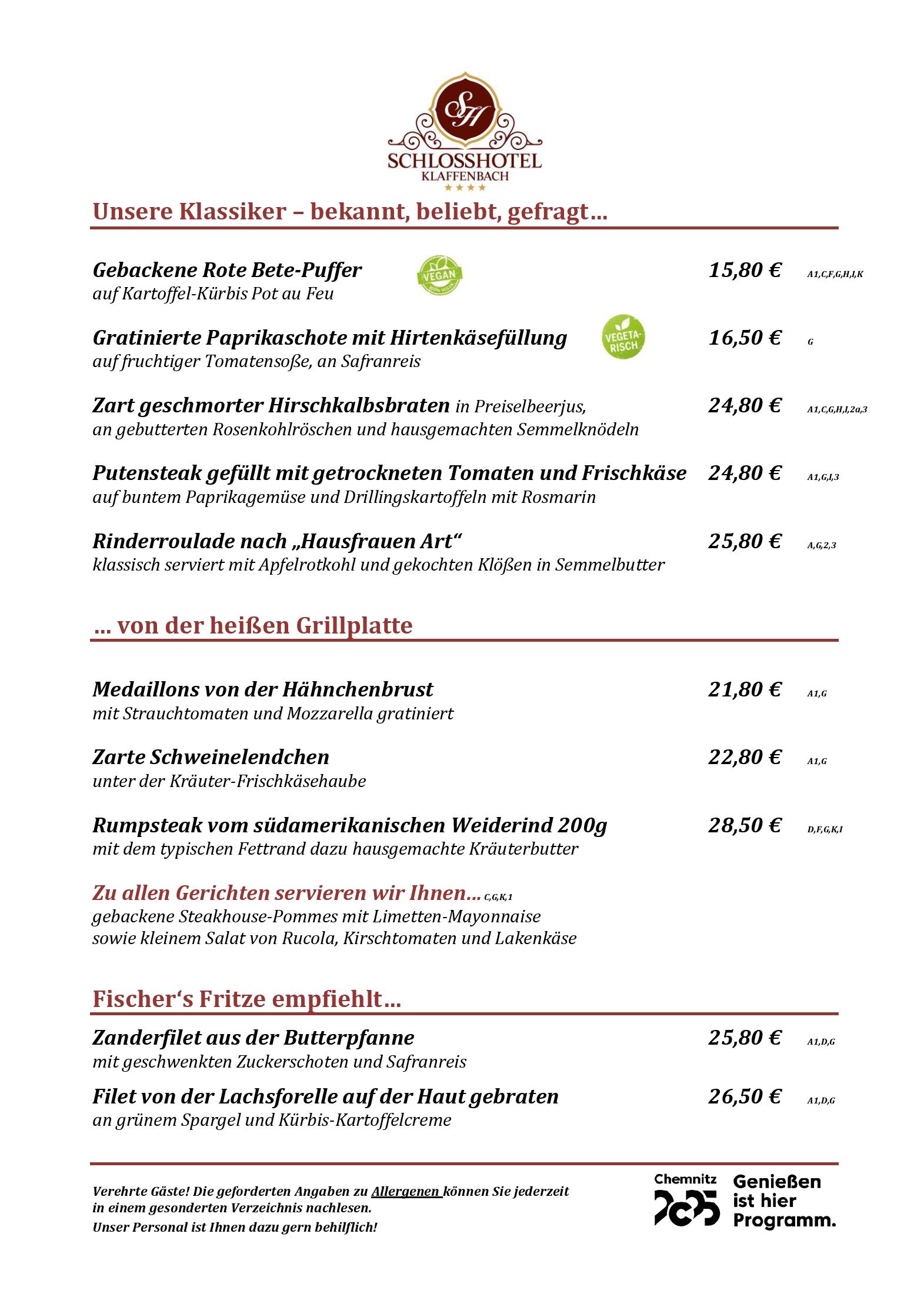 Speisekarte