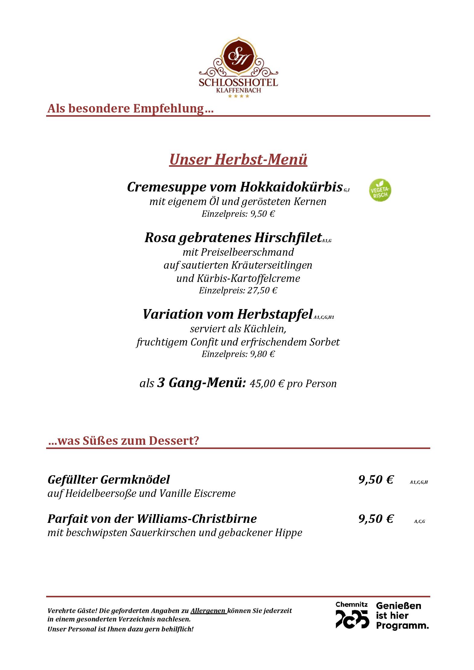 Speisekarte