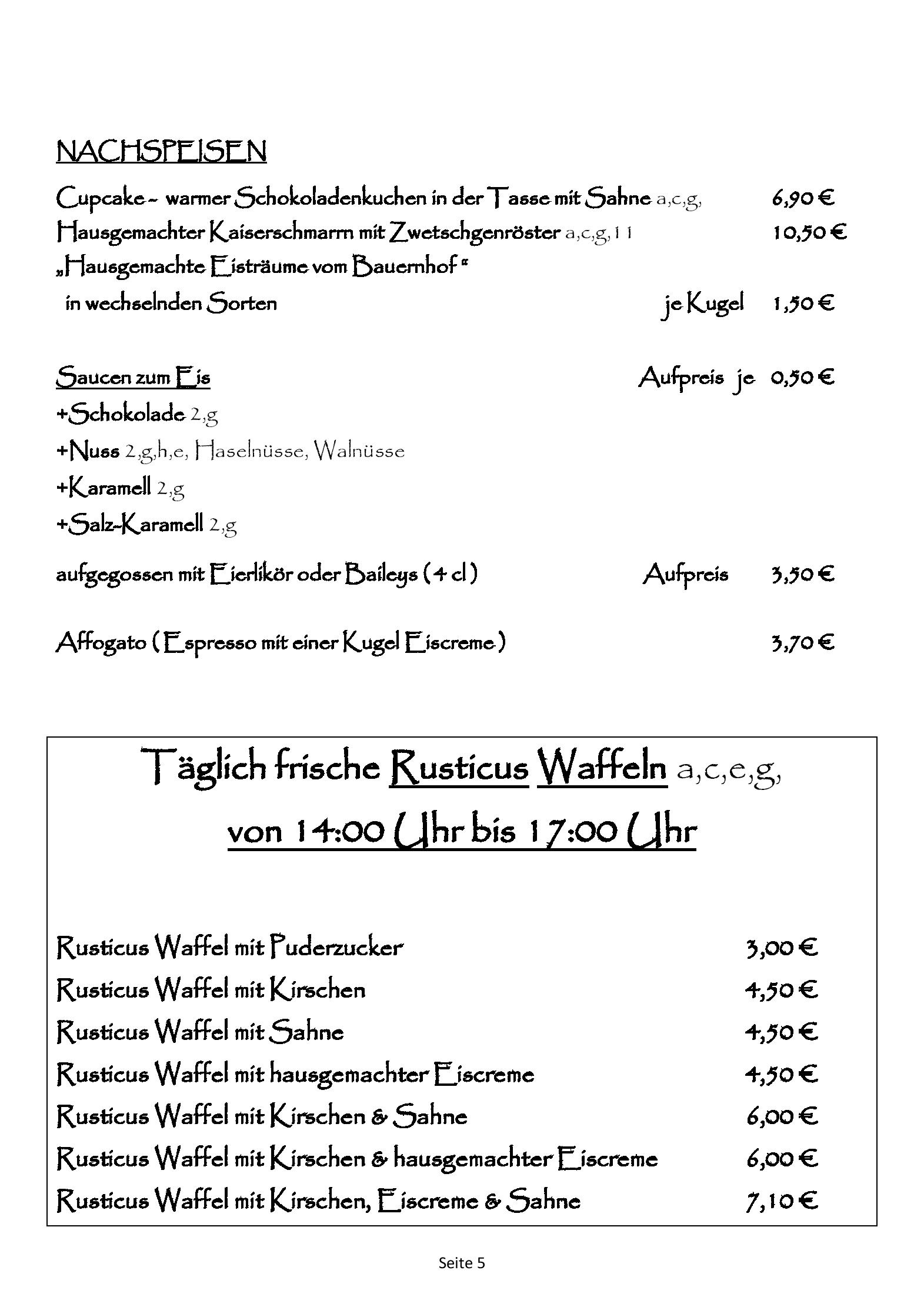 Speisekarte