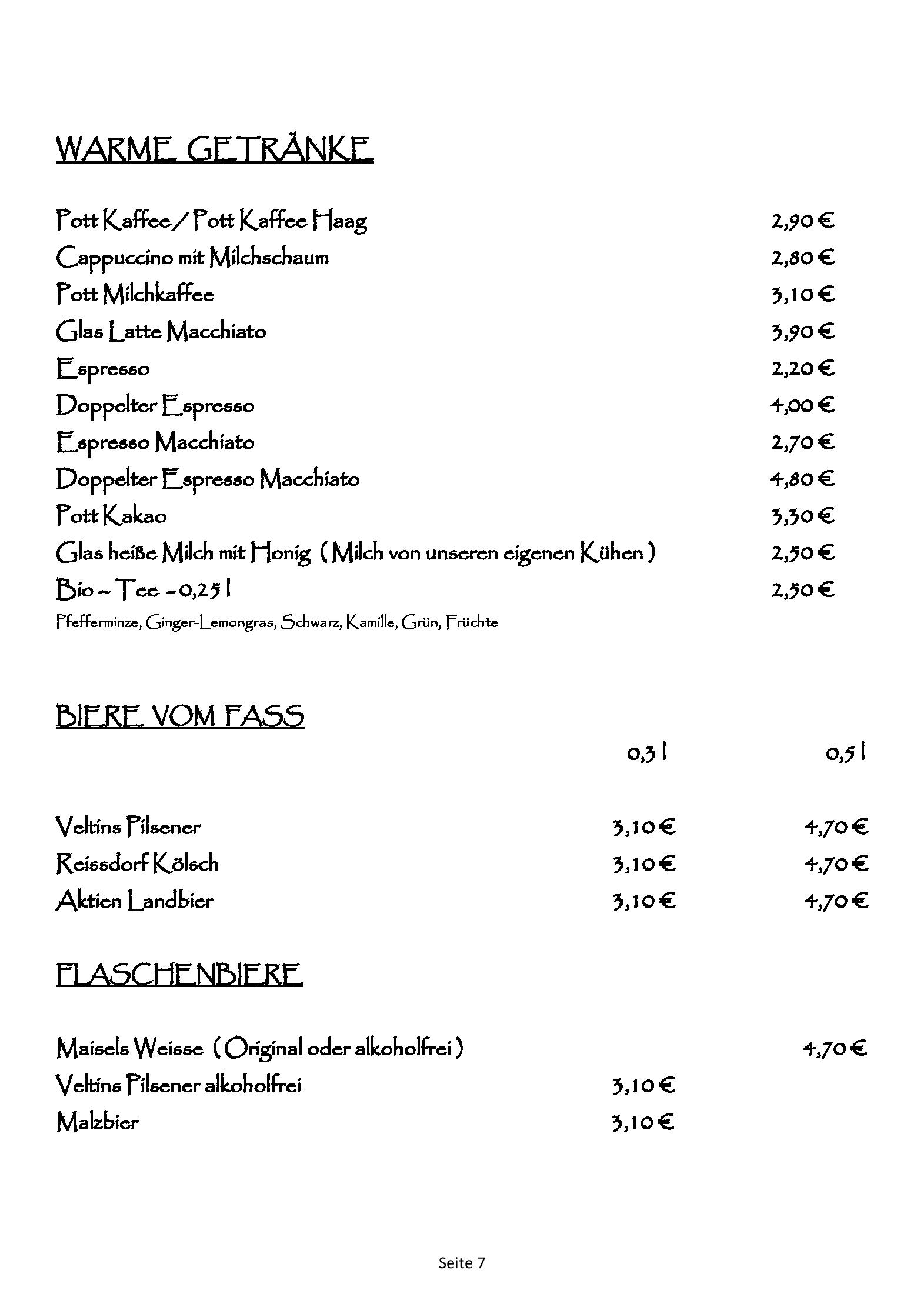 Speisekarte