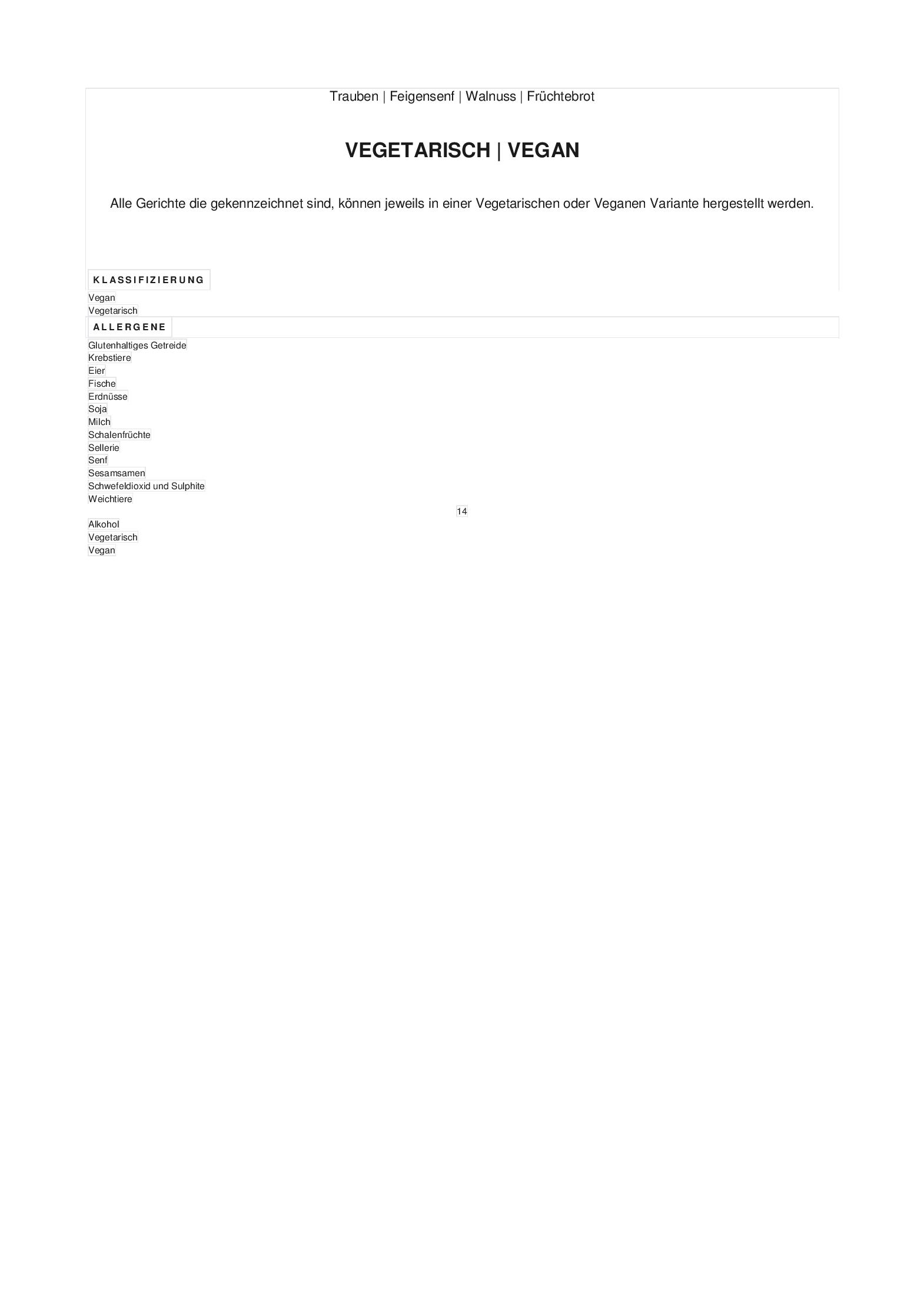 Speisekarte