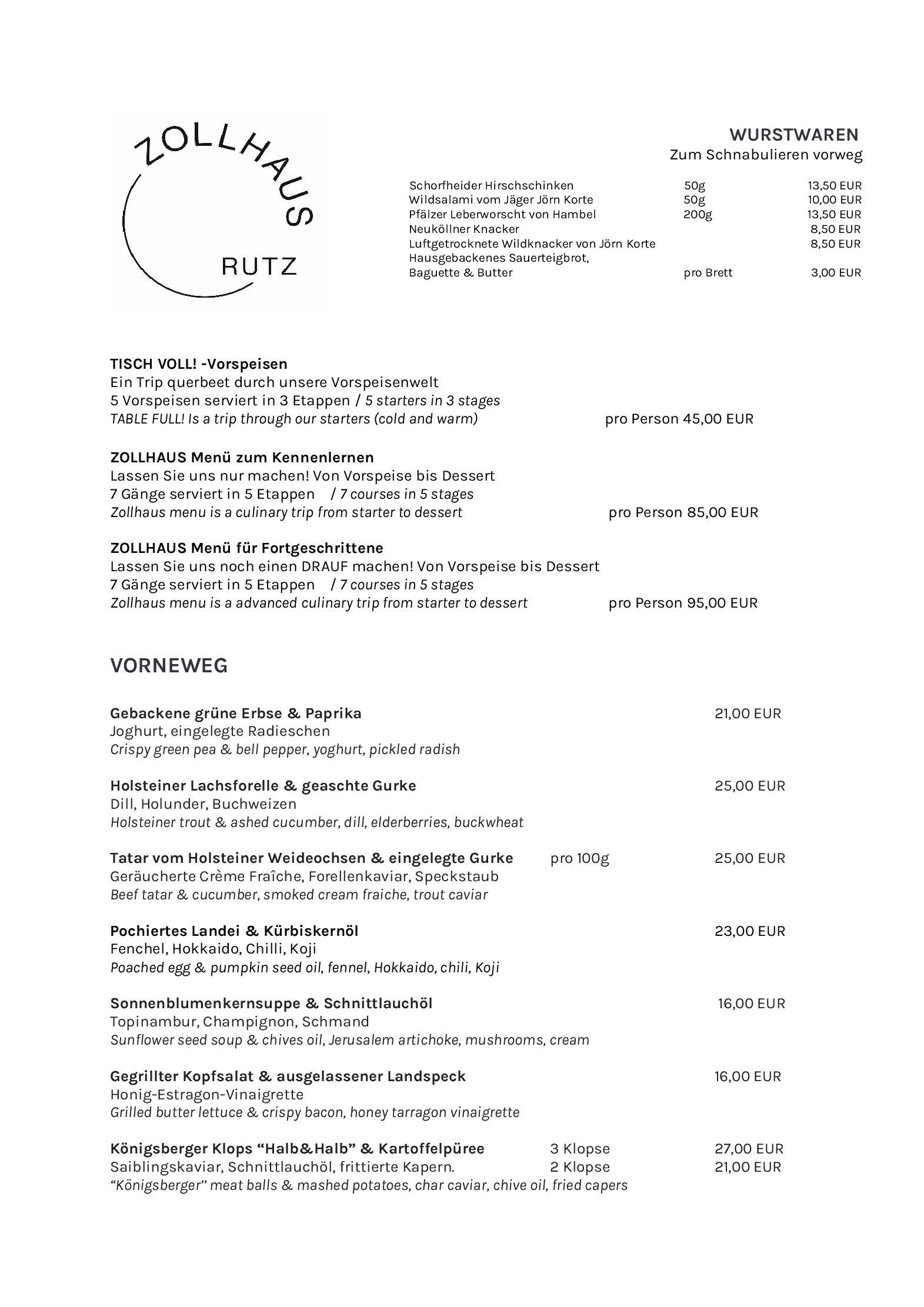 Speisekarte