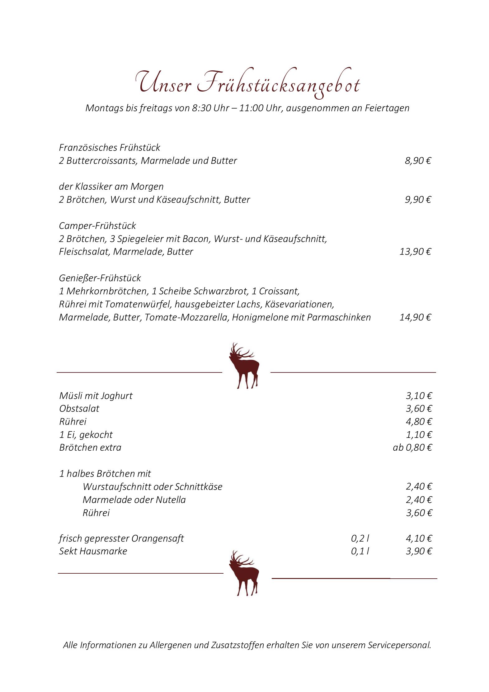 Speisekarte