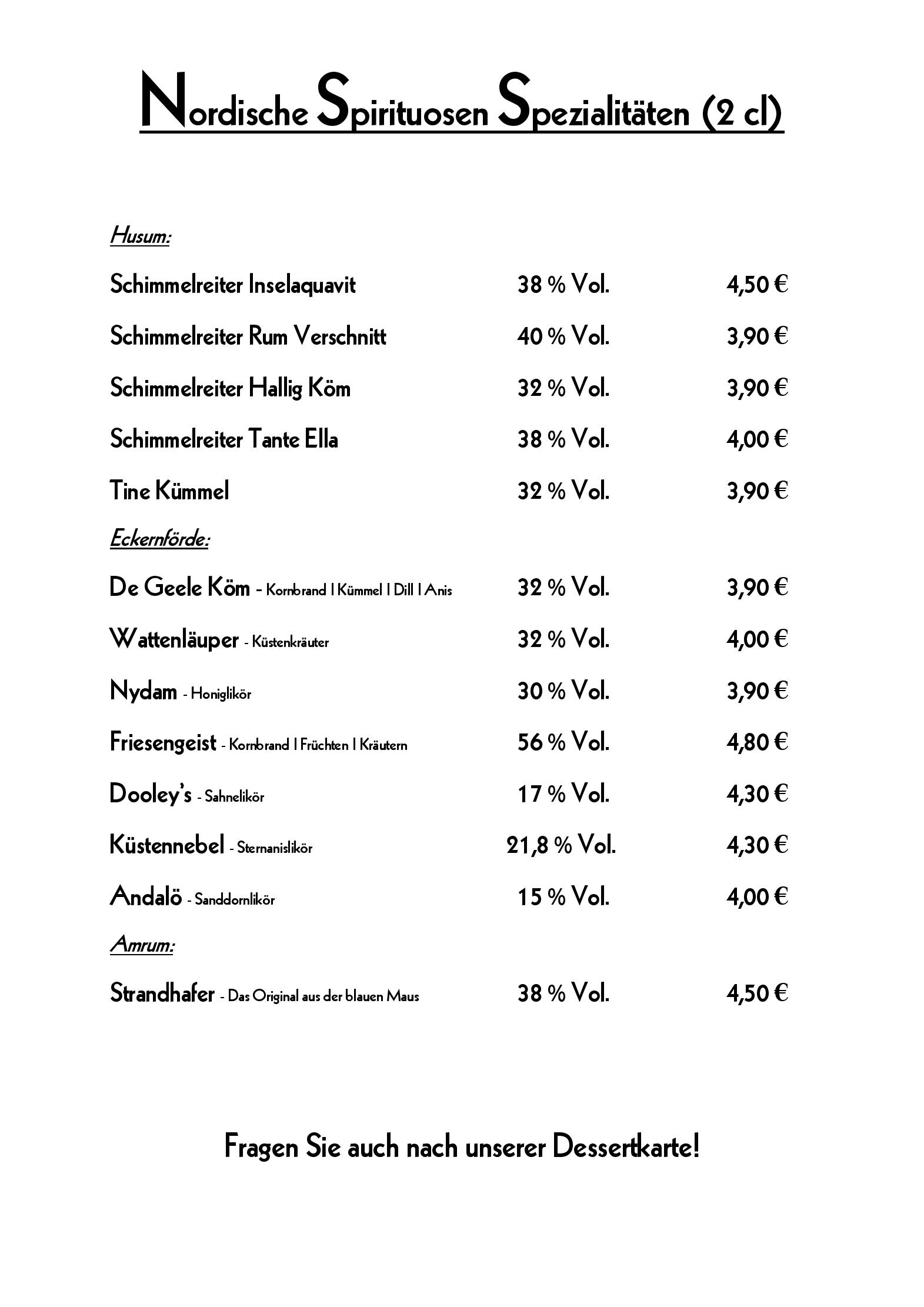 Speisekarte