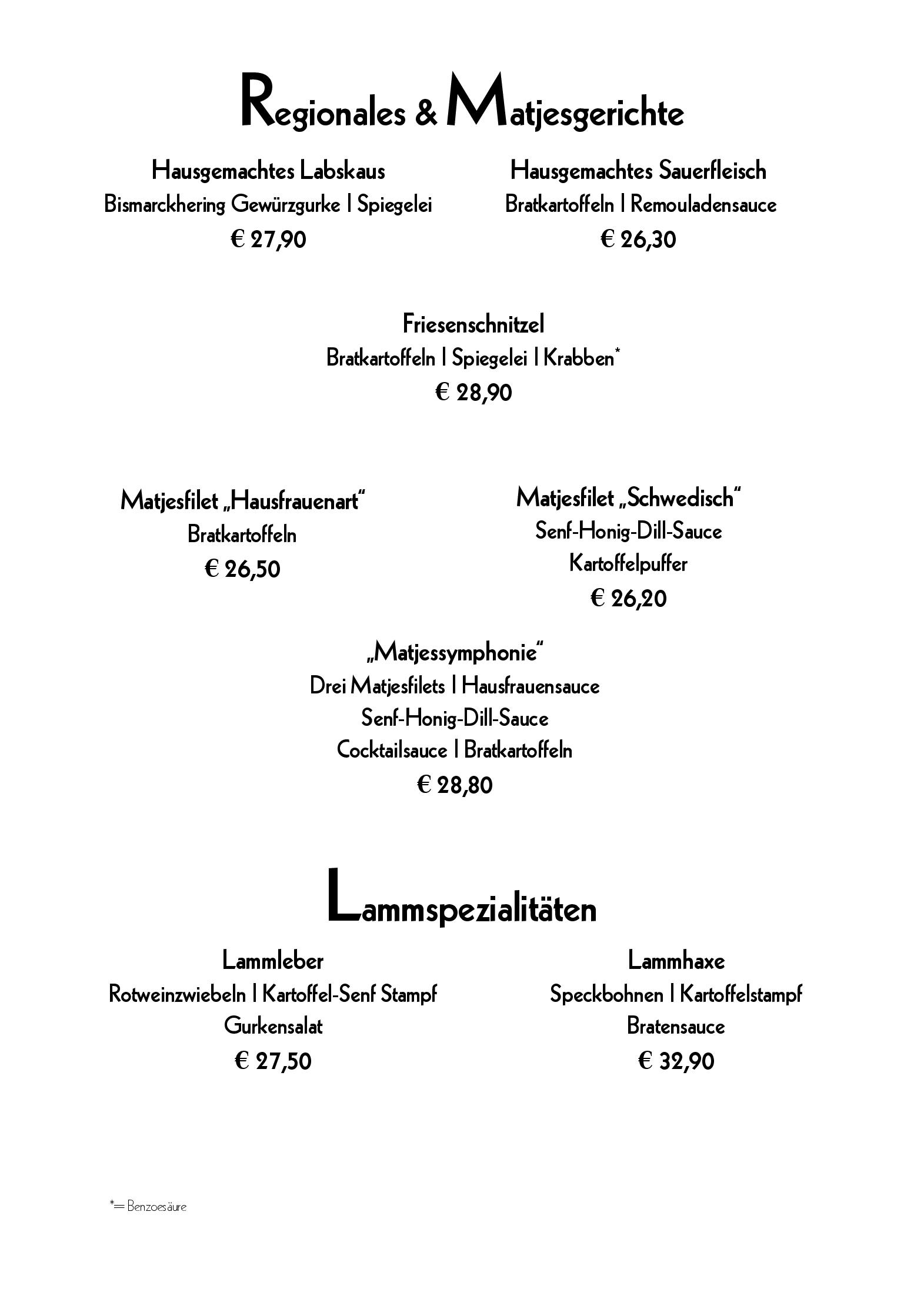 Speisekarte