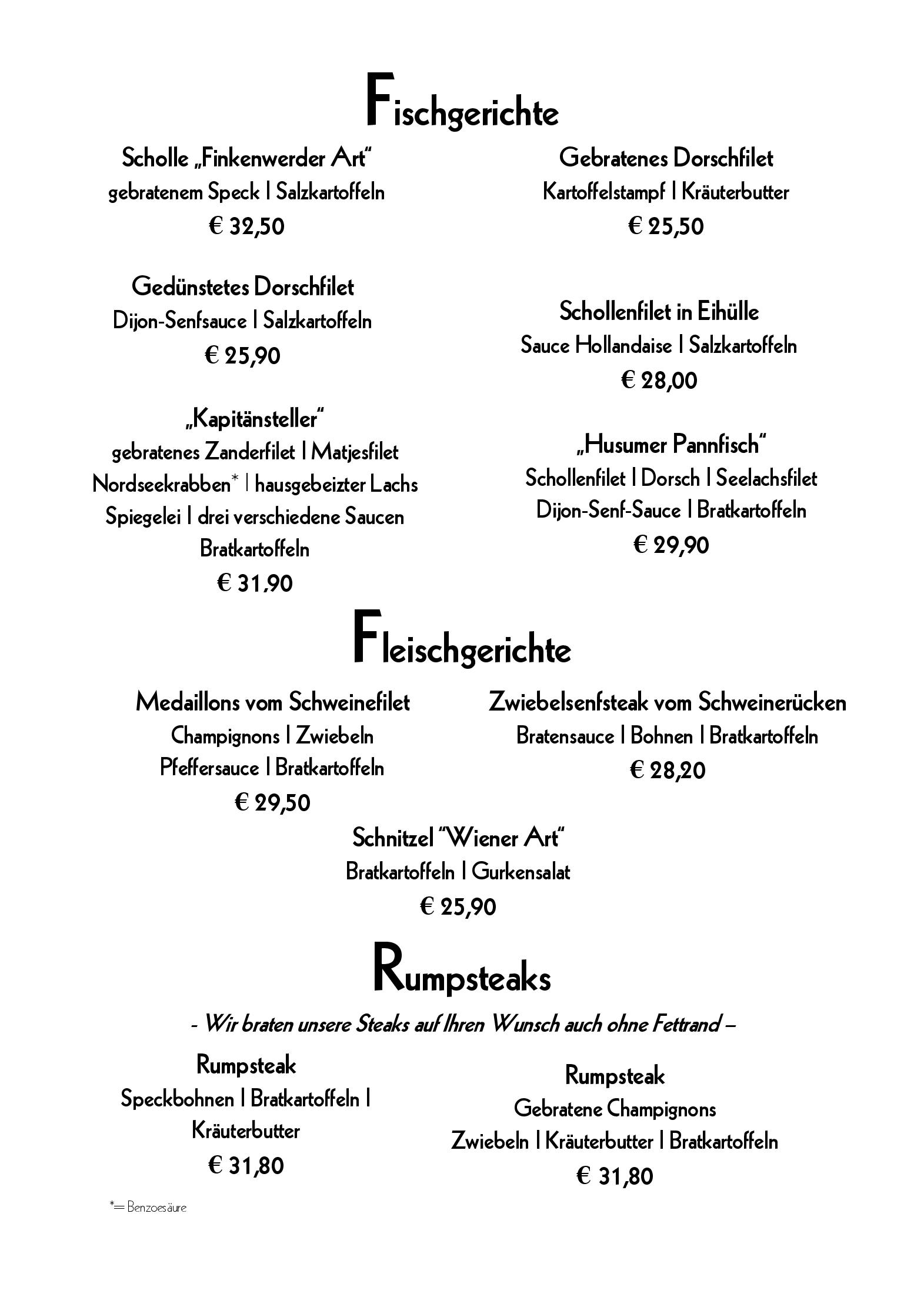 Speisekarte