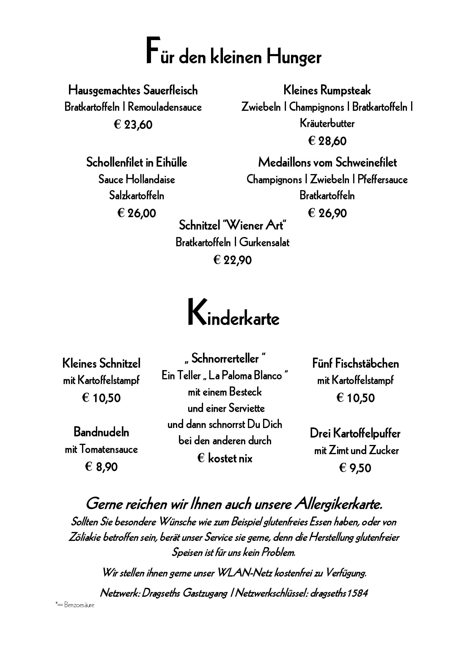 Speisekarte