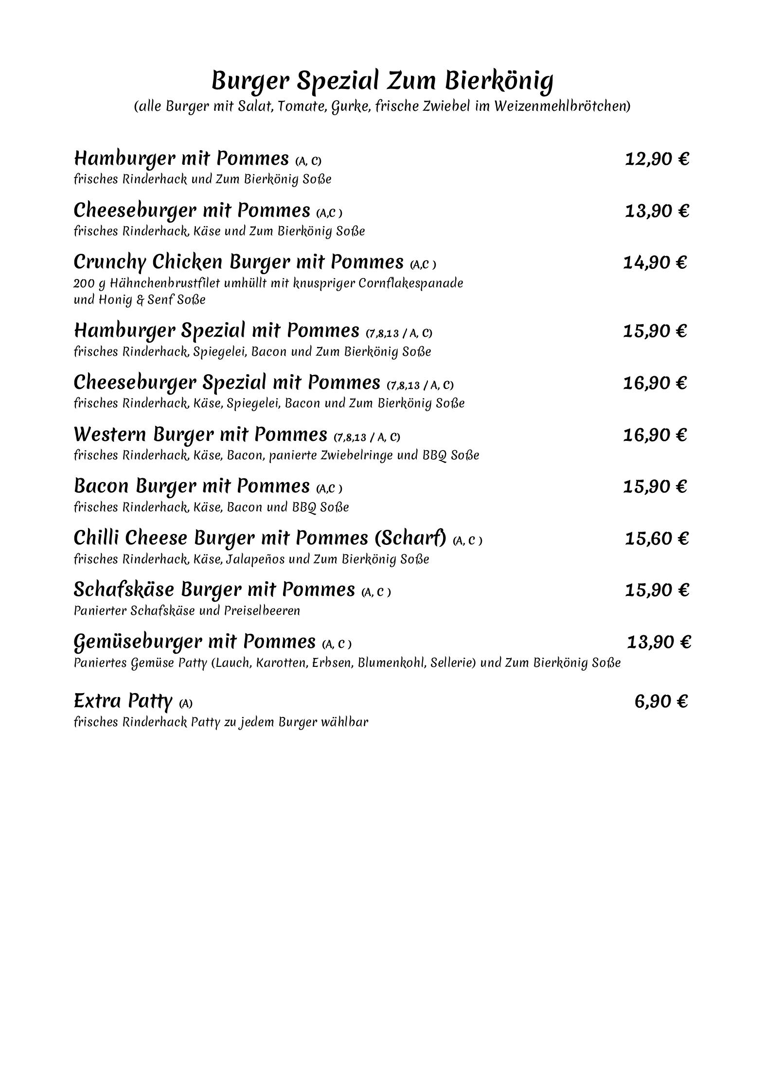 Speisekarte