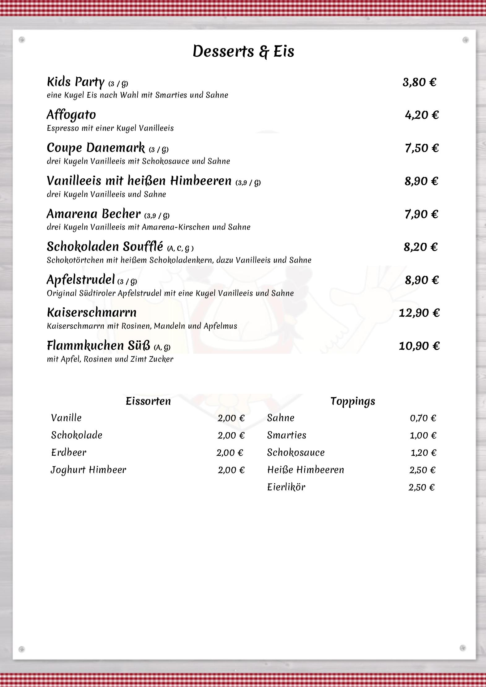 Speisekarte