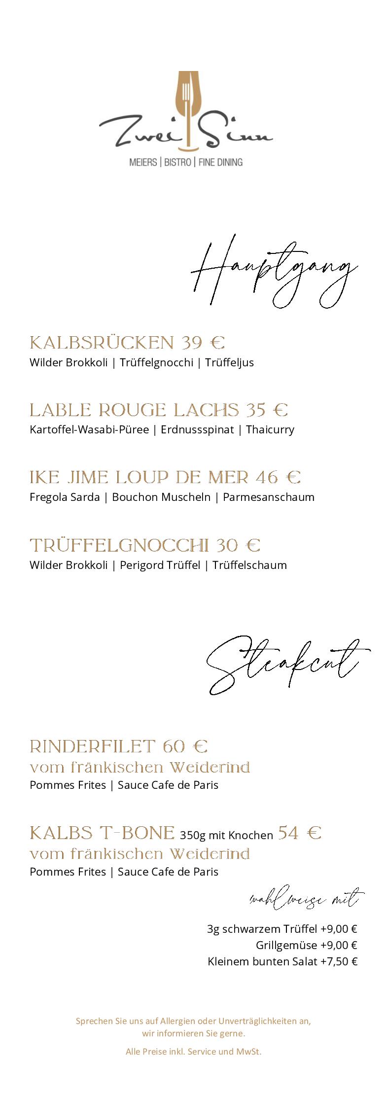 Speisekarte
