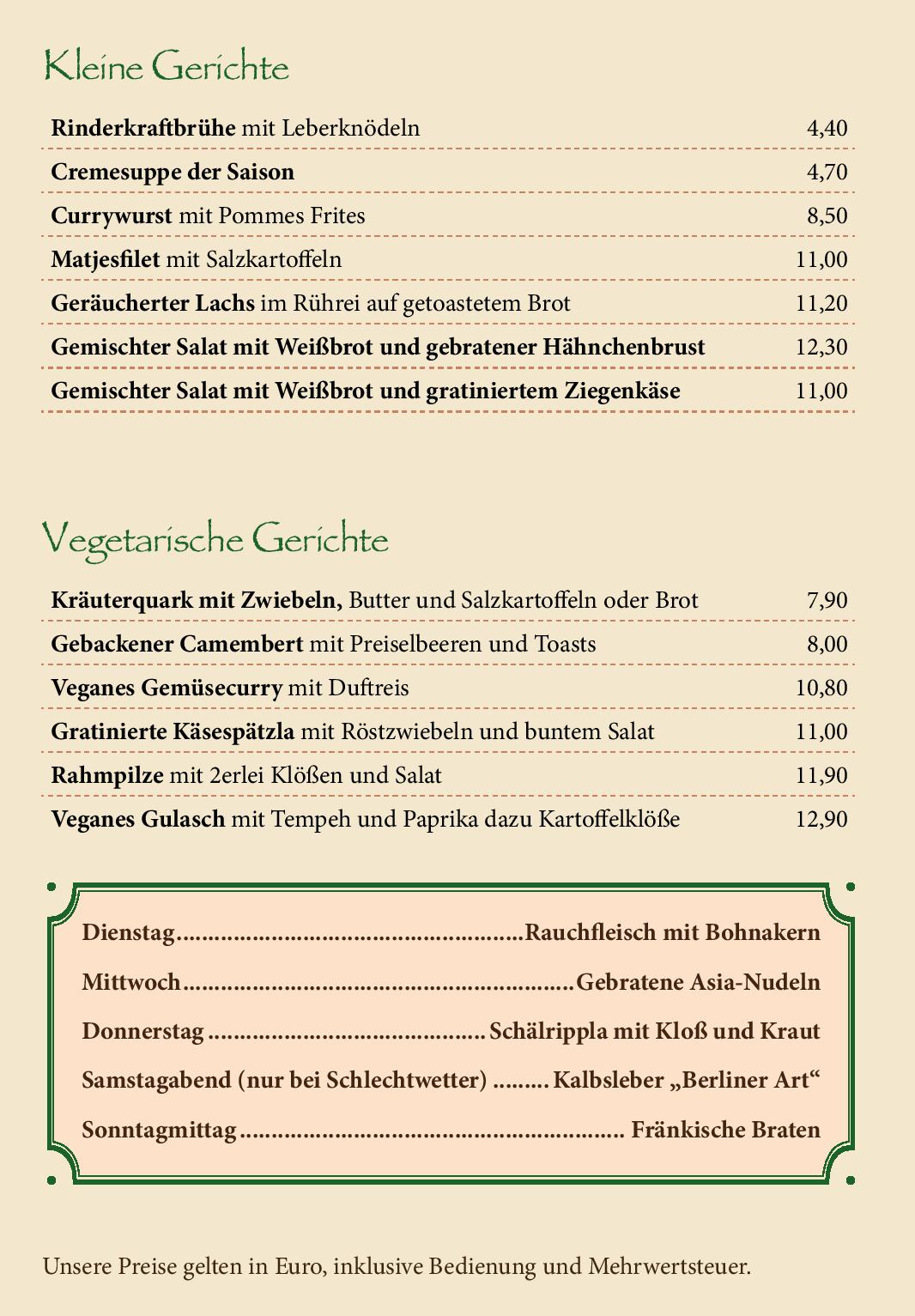Speisekarte