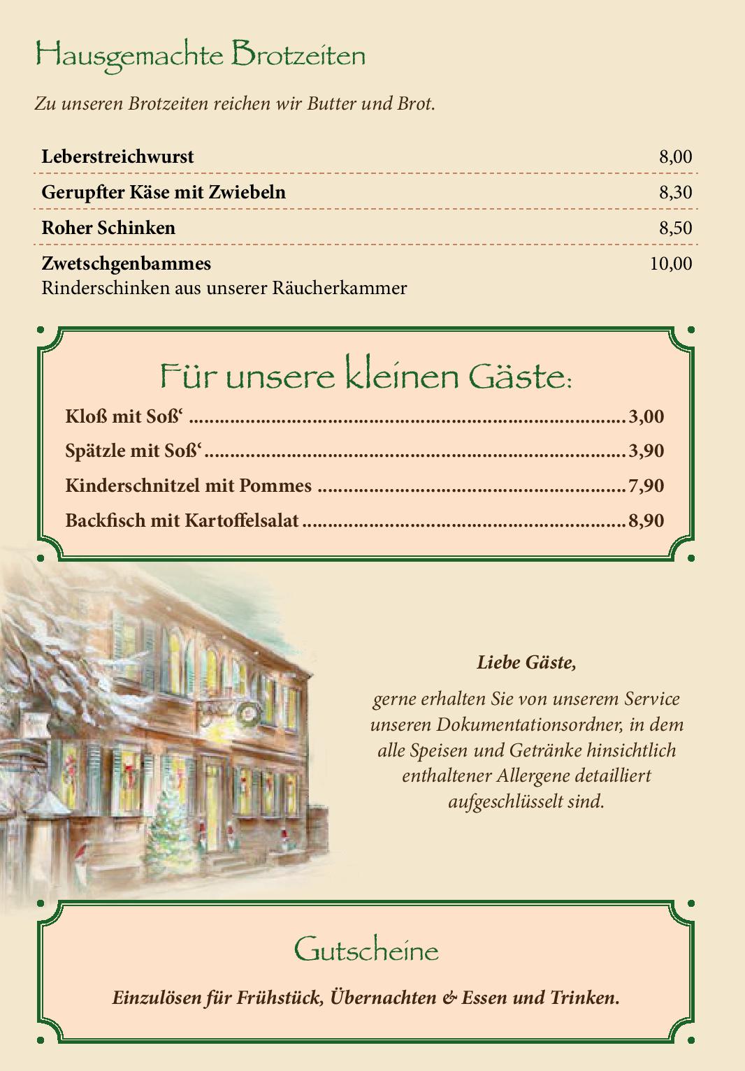Speisekarte