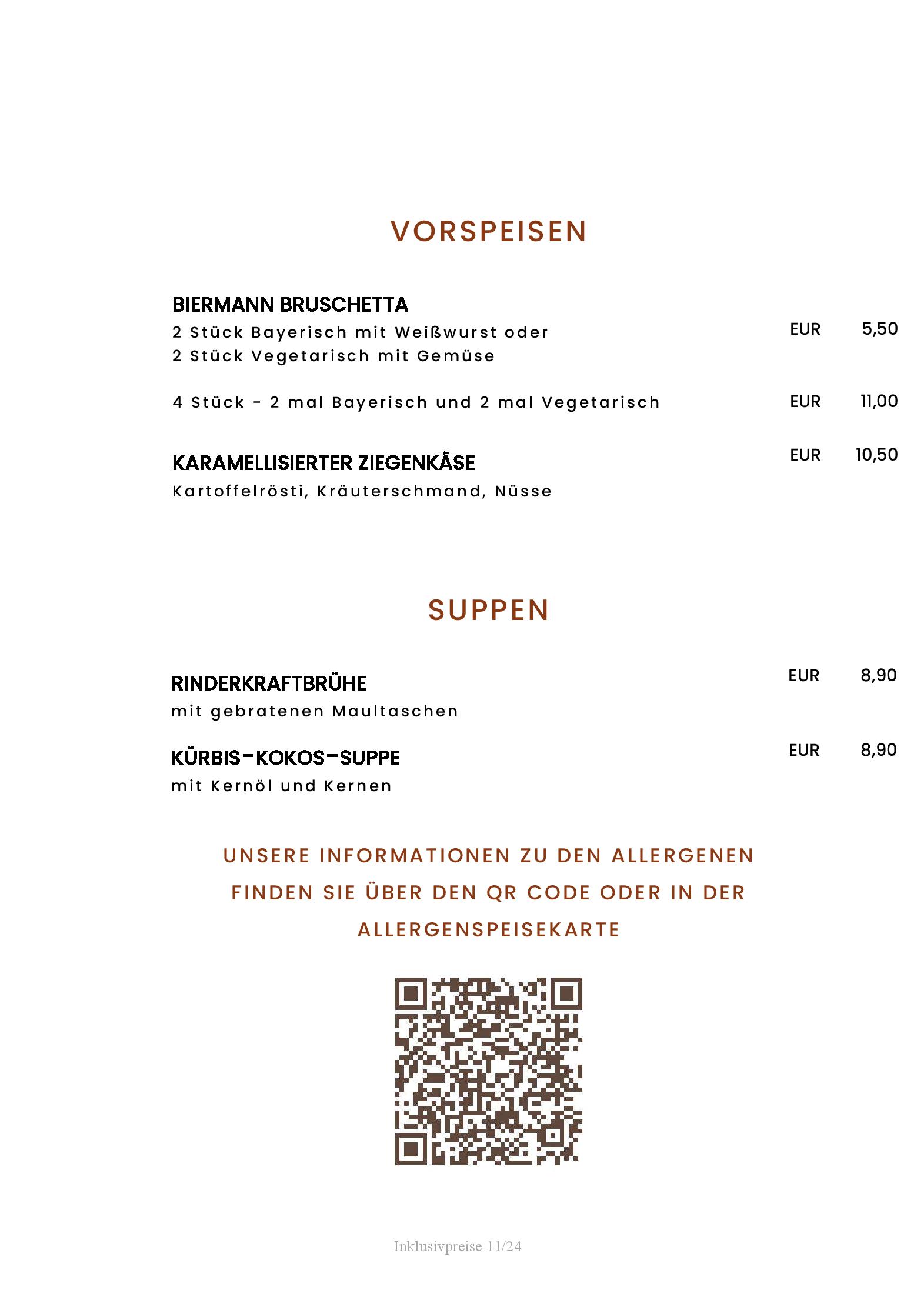 Speisekarte