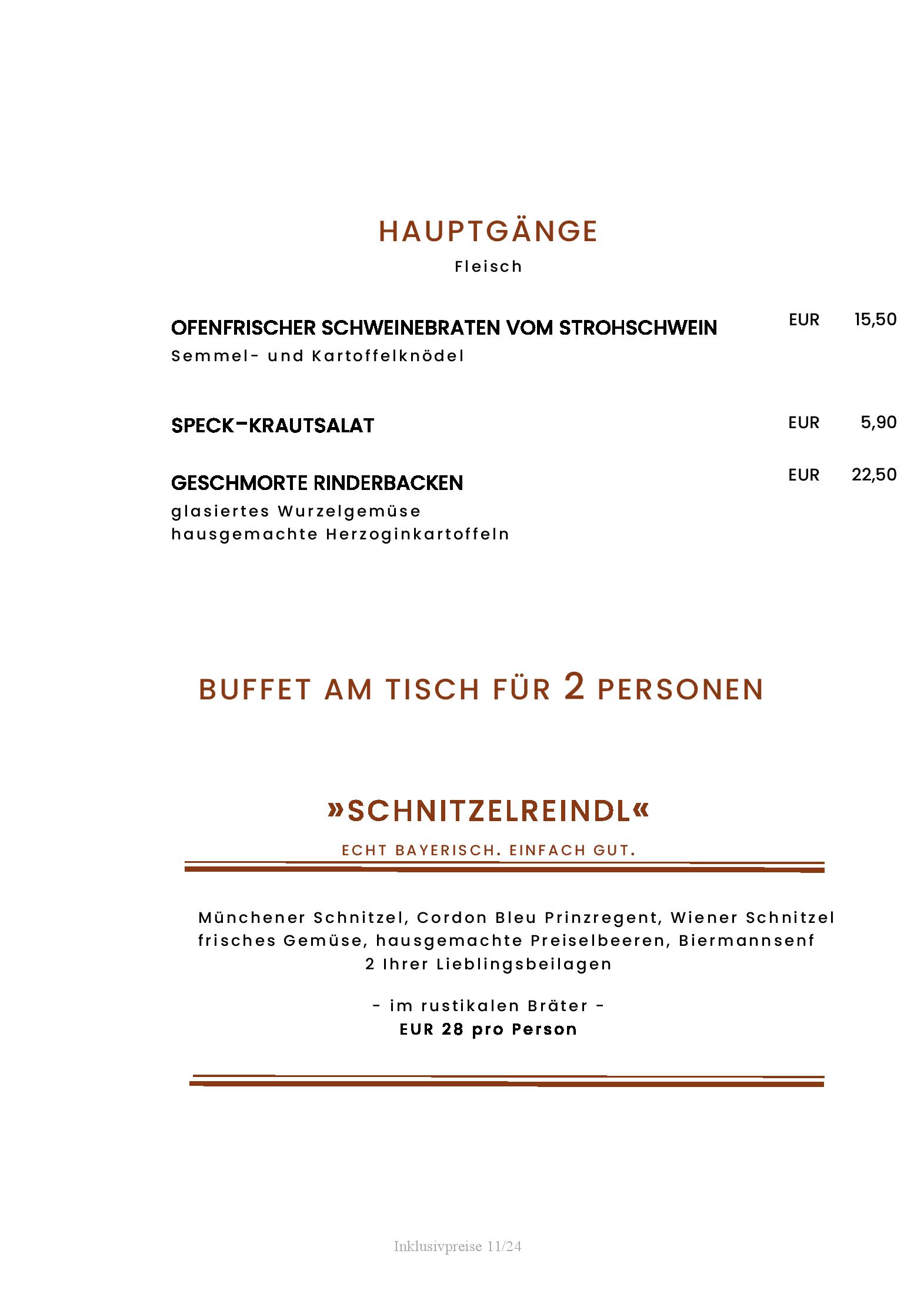 Speisekarte