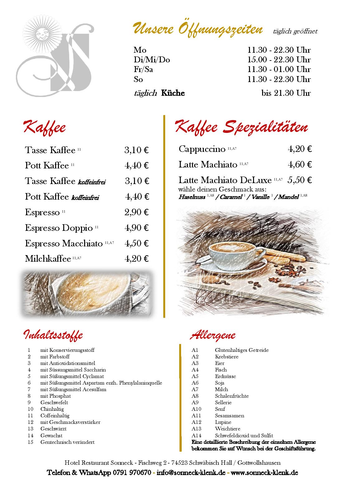 Dessert Karte