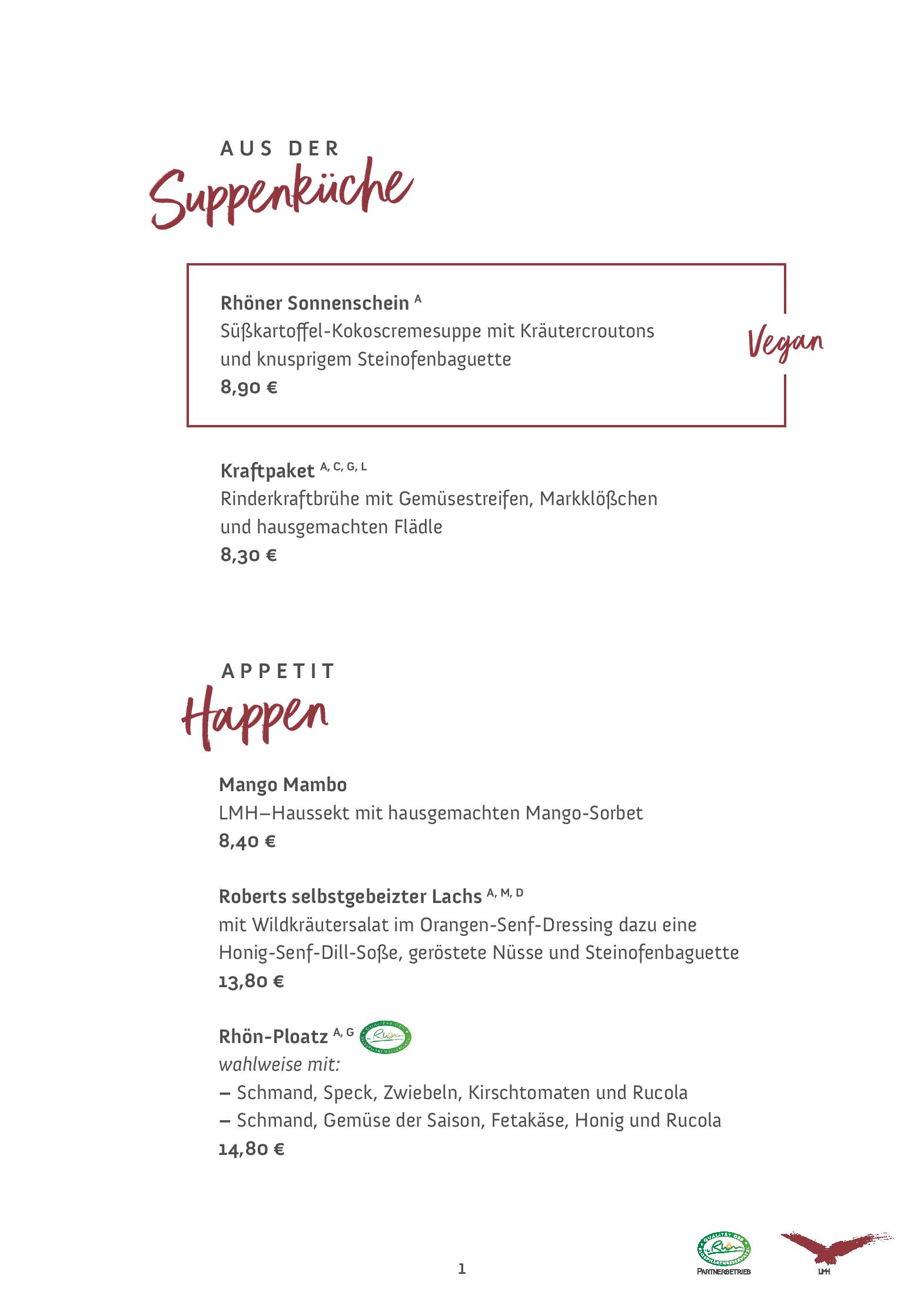 Speisekarte
