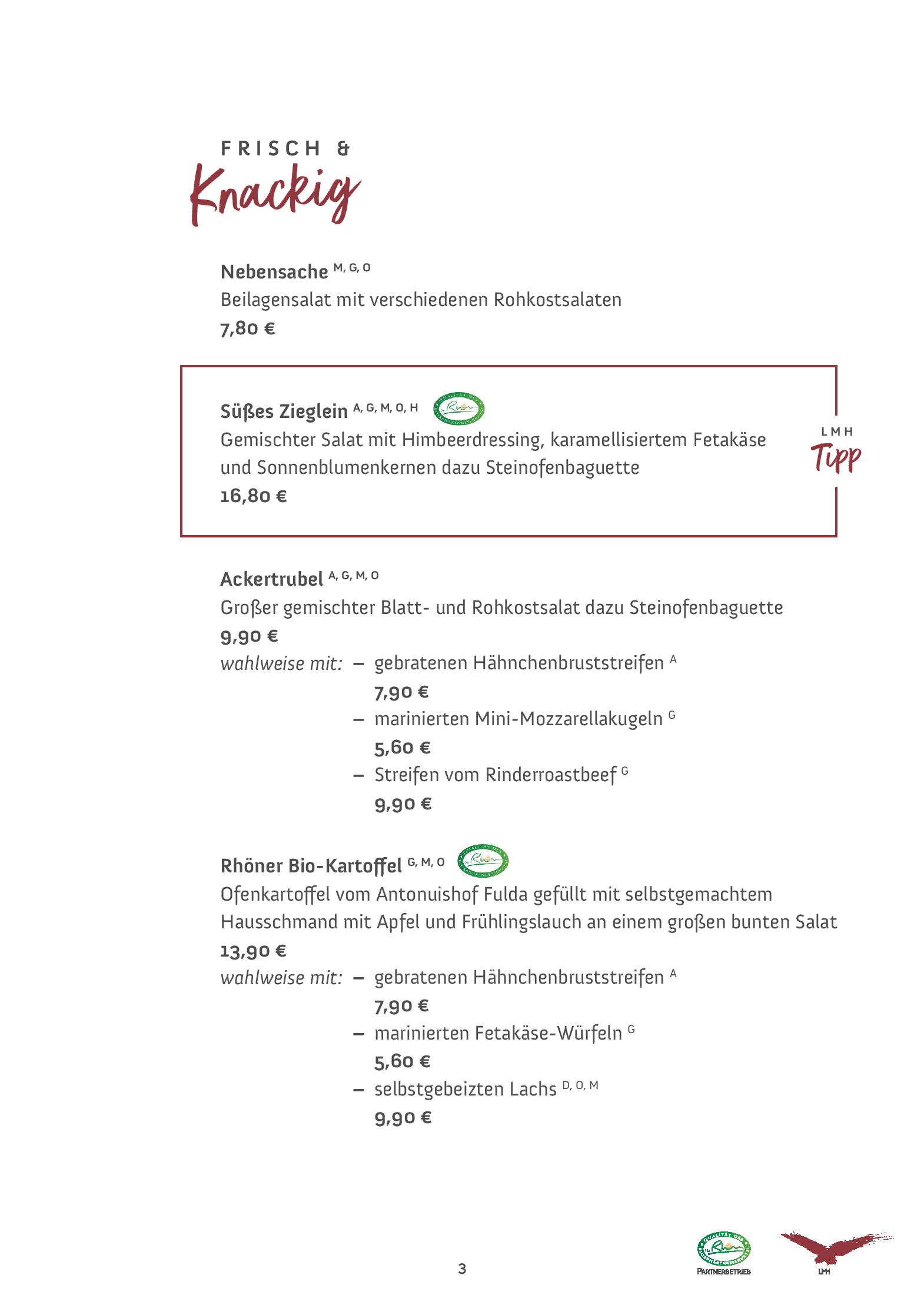 Speisekarte
