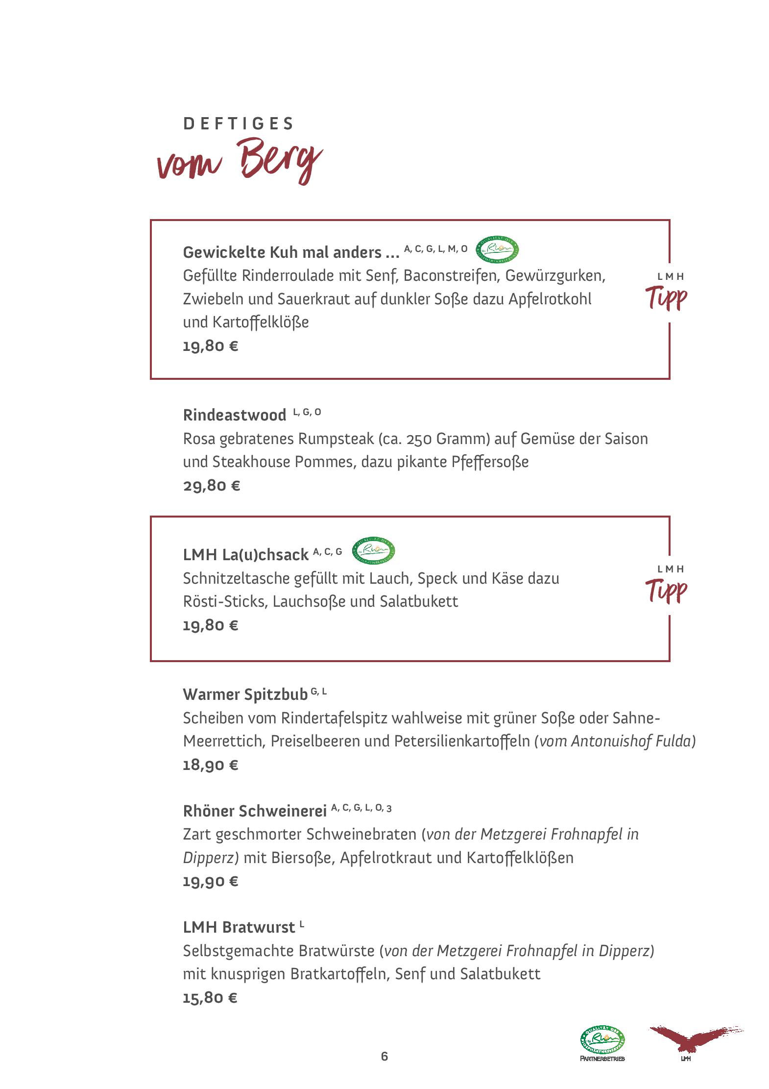 Speisekarte