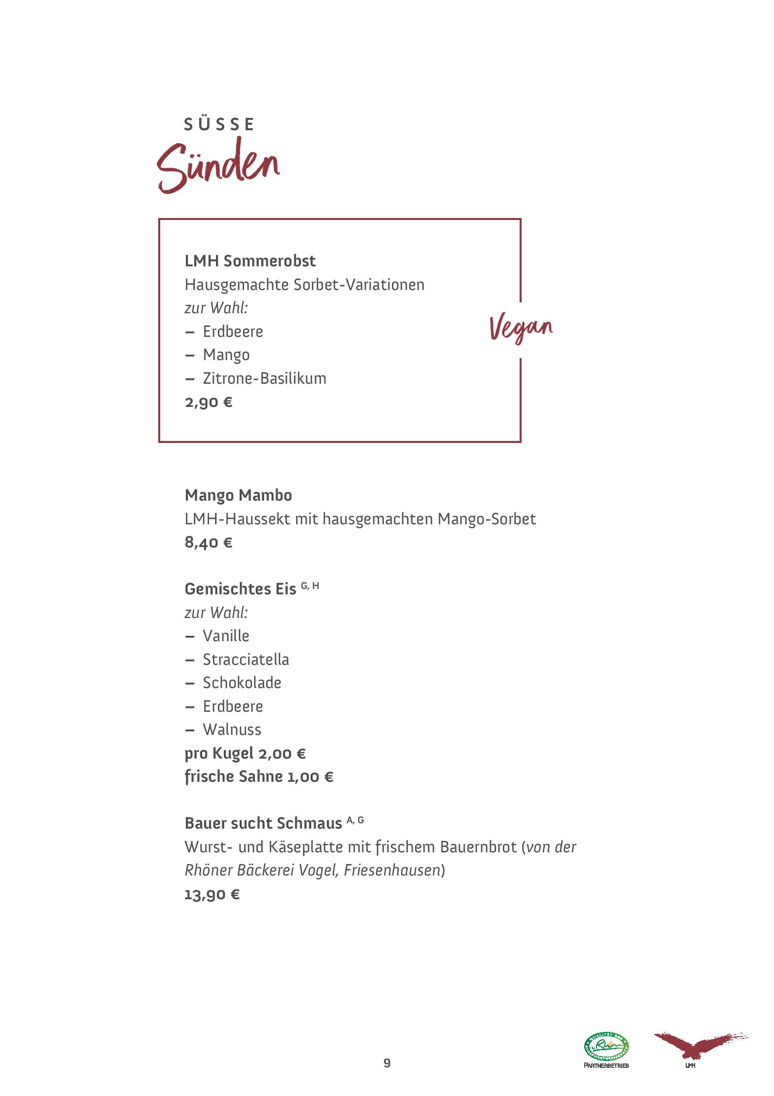 Speisekarte