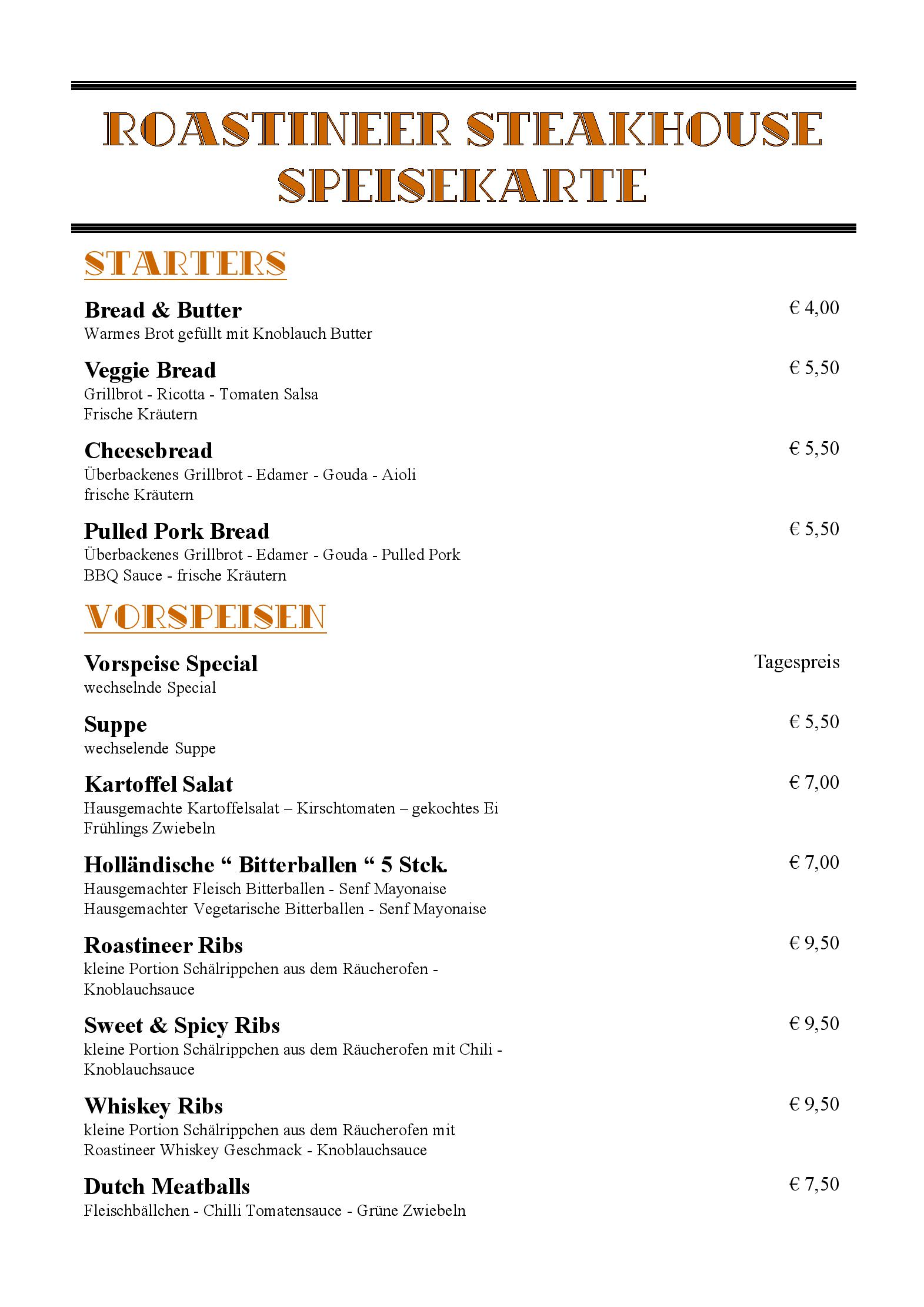 Speisekarte
