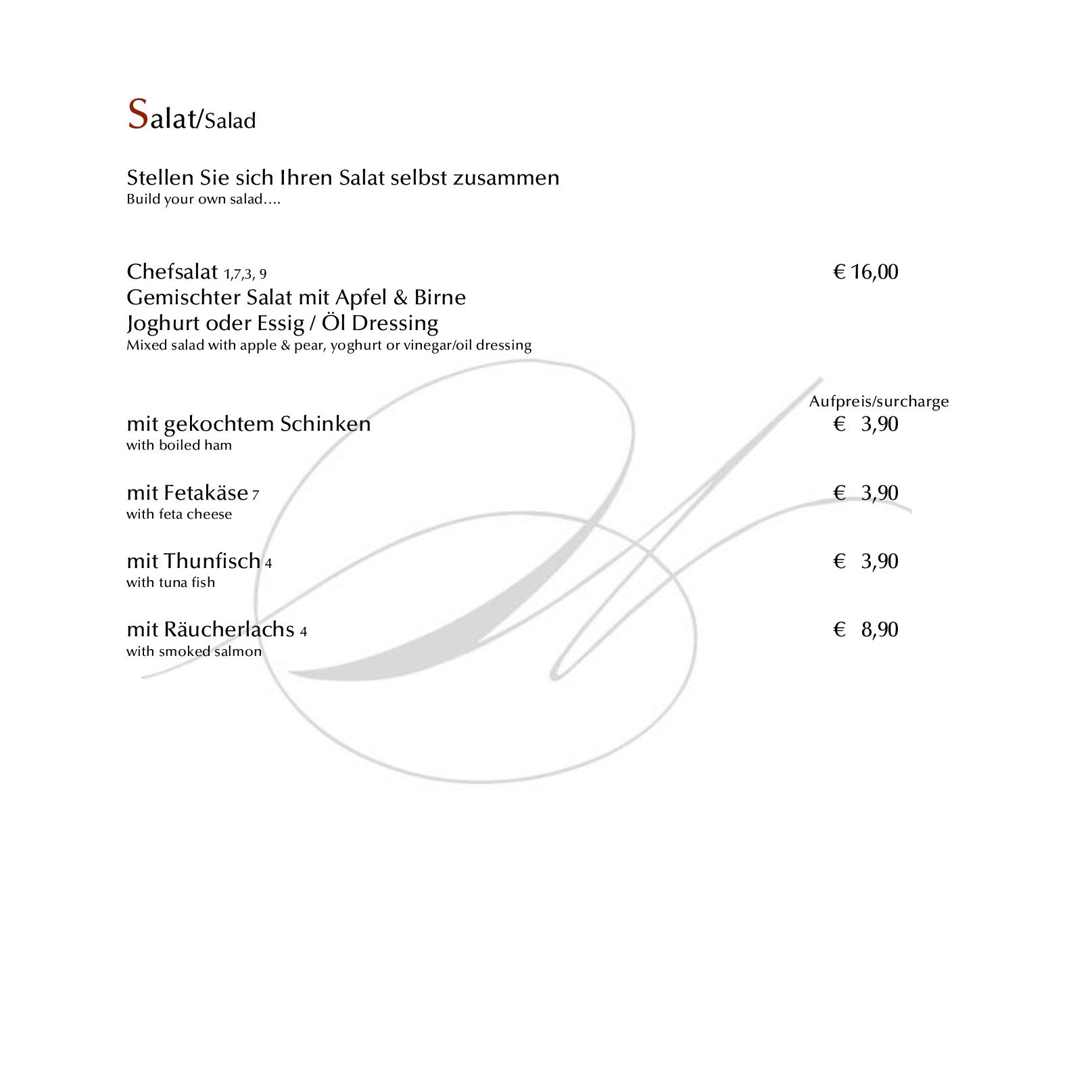 Speisekarte