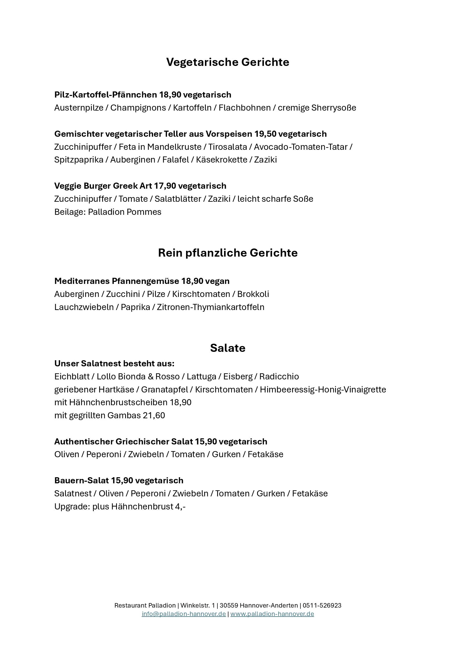 Speisekarte