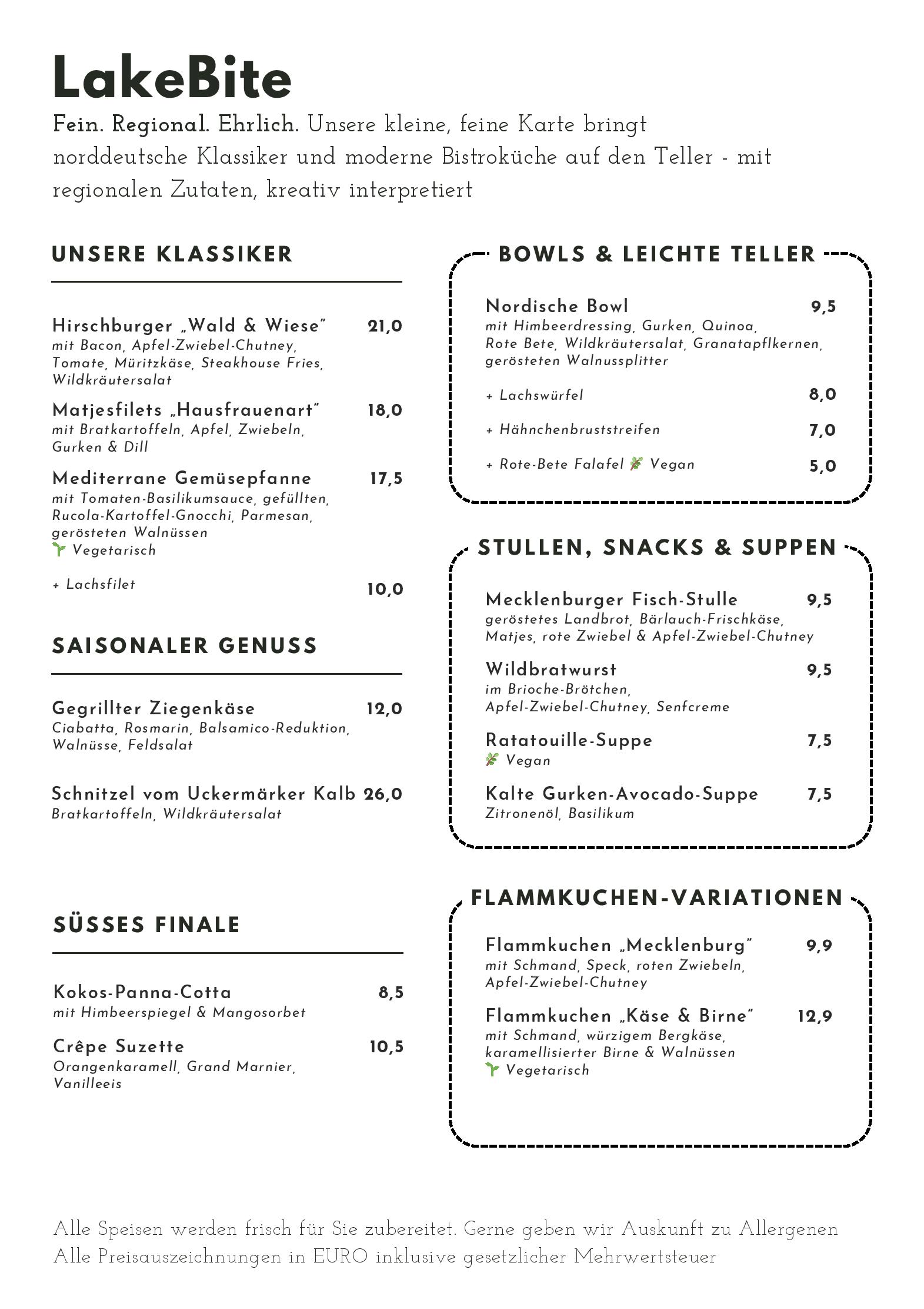 Speisekarte