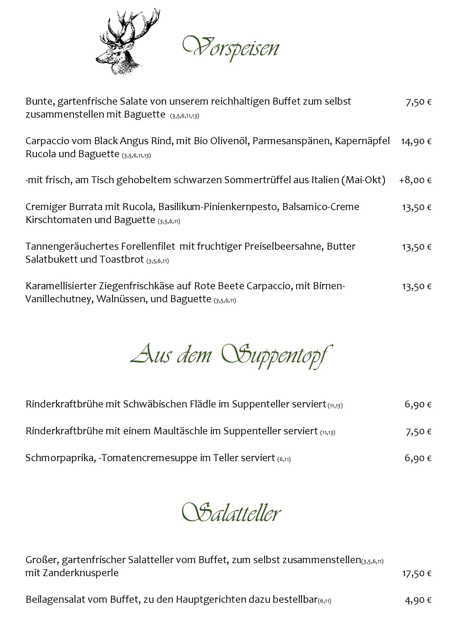 Speisekarte