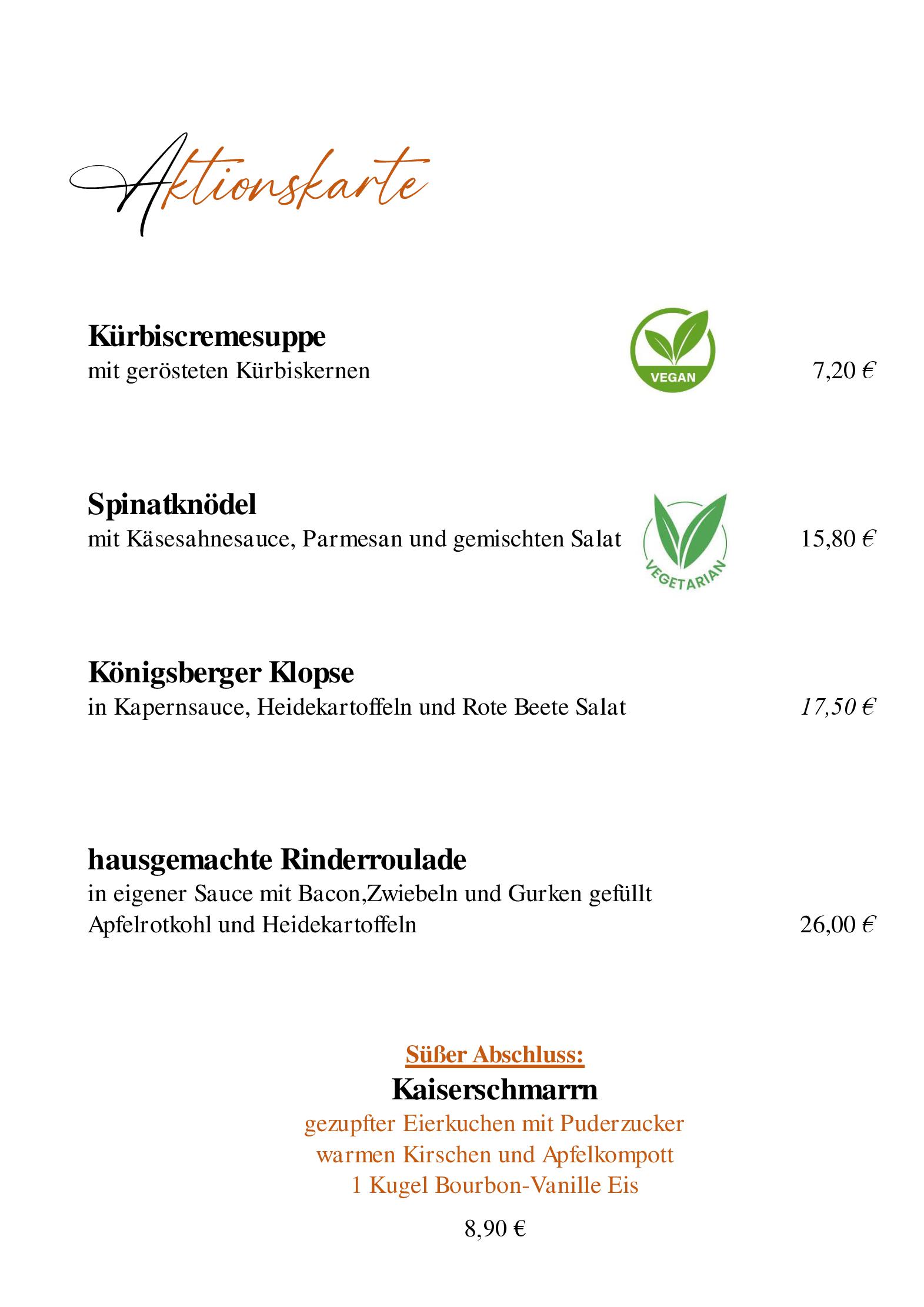 Speisekarte