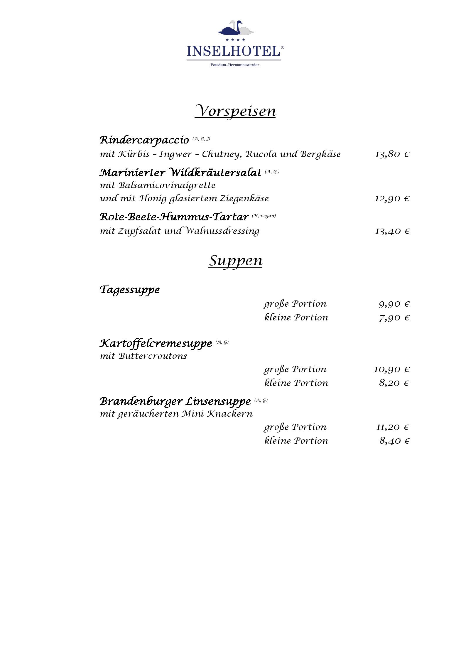 Speisekarte