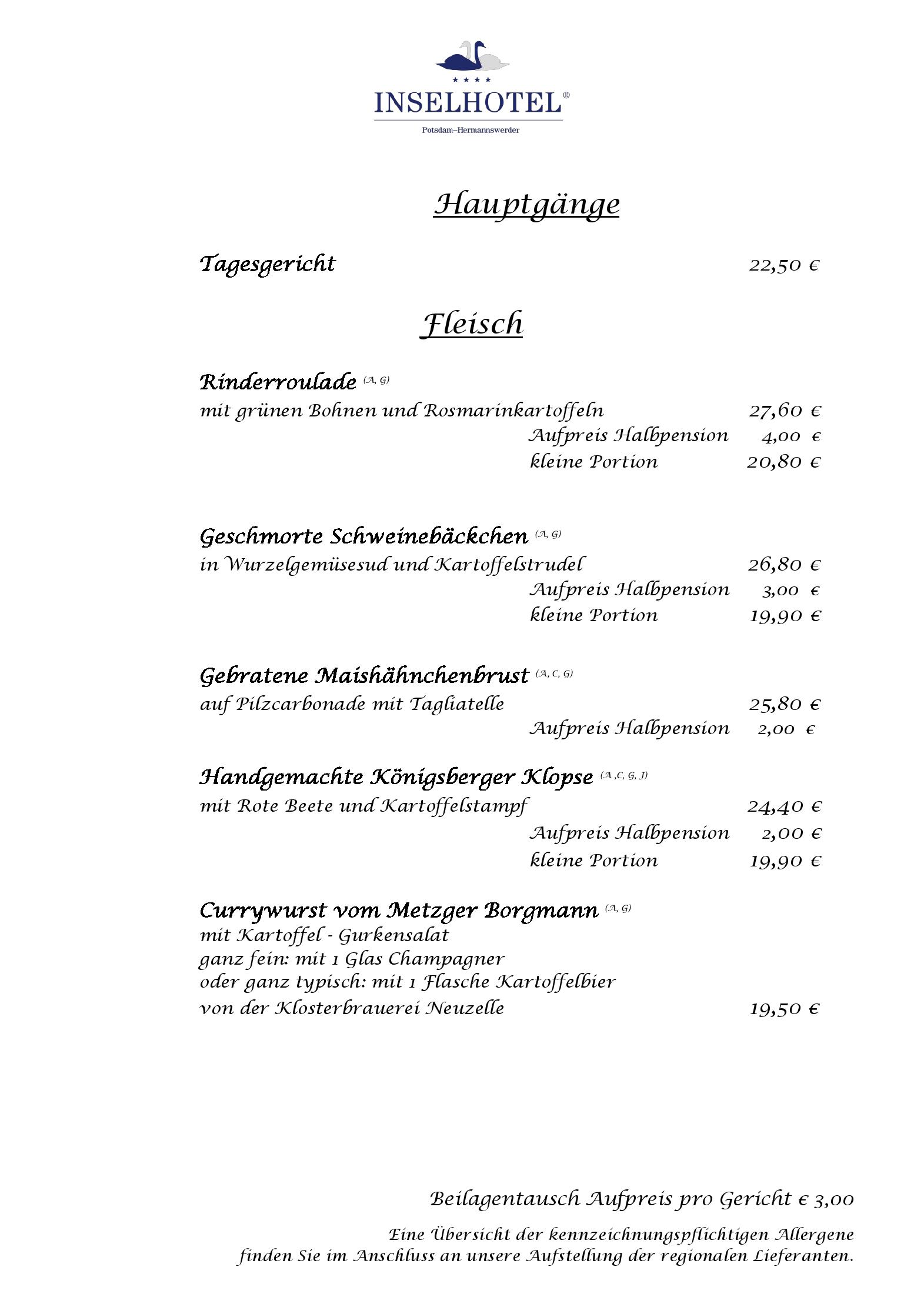 Speisekarte