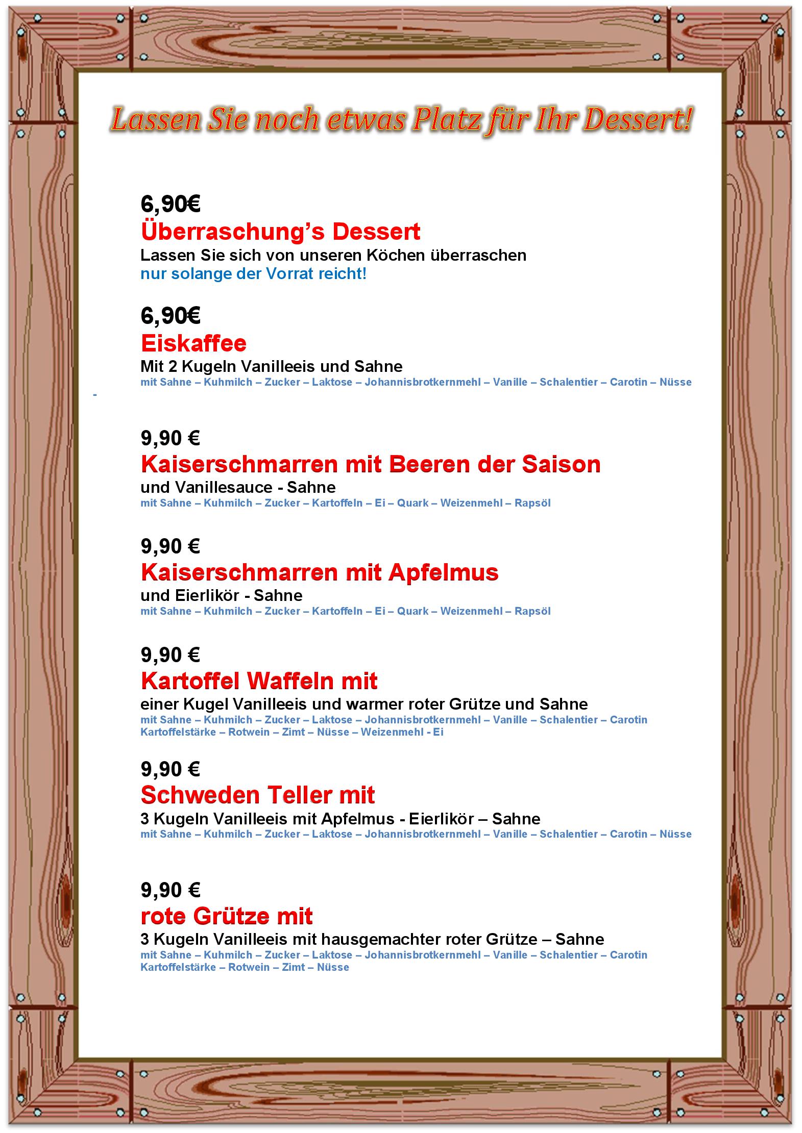 Speisekarte