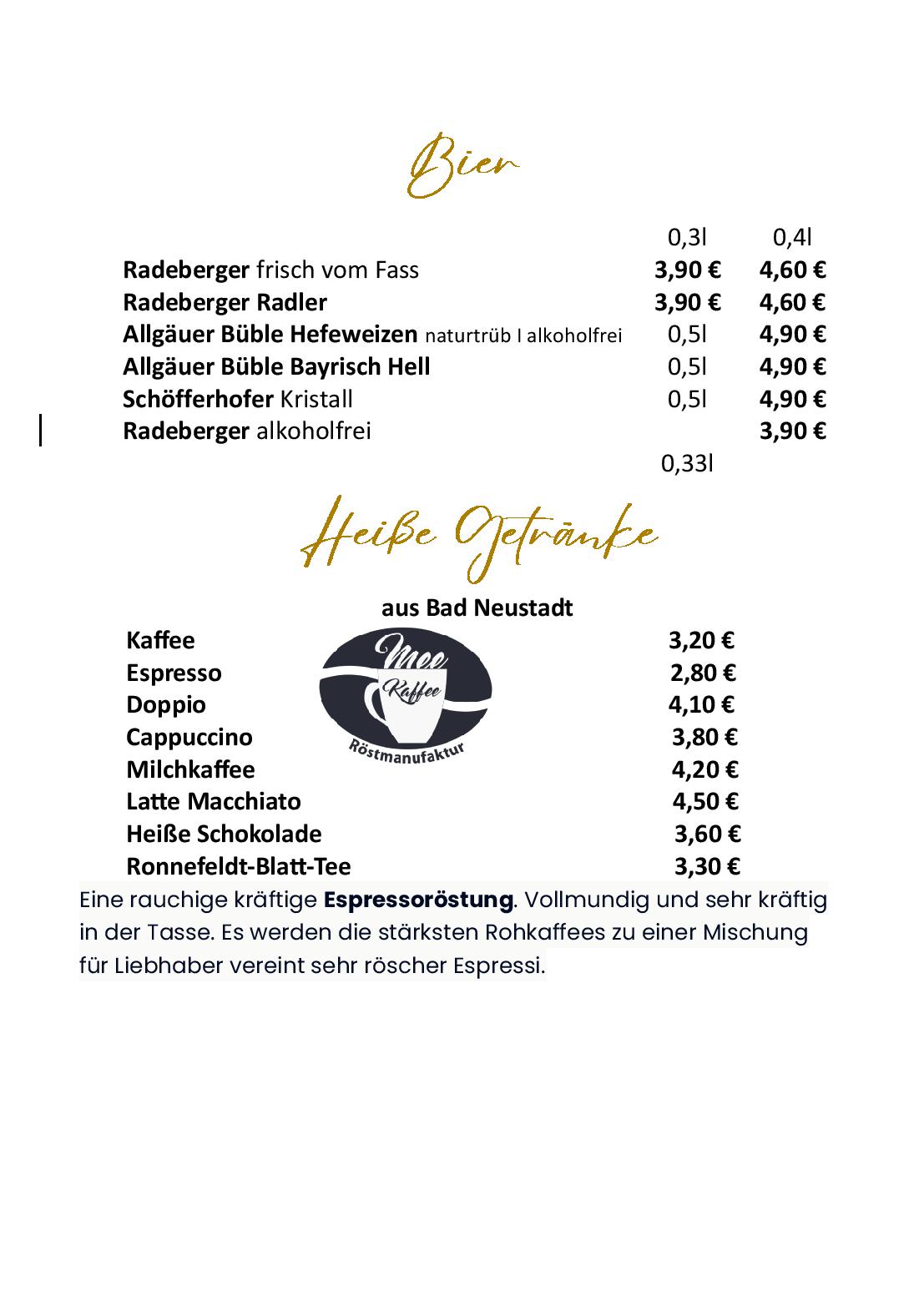Speisekarte